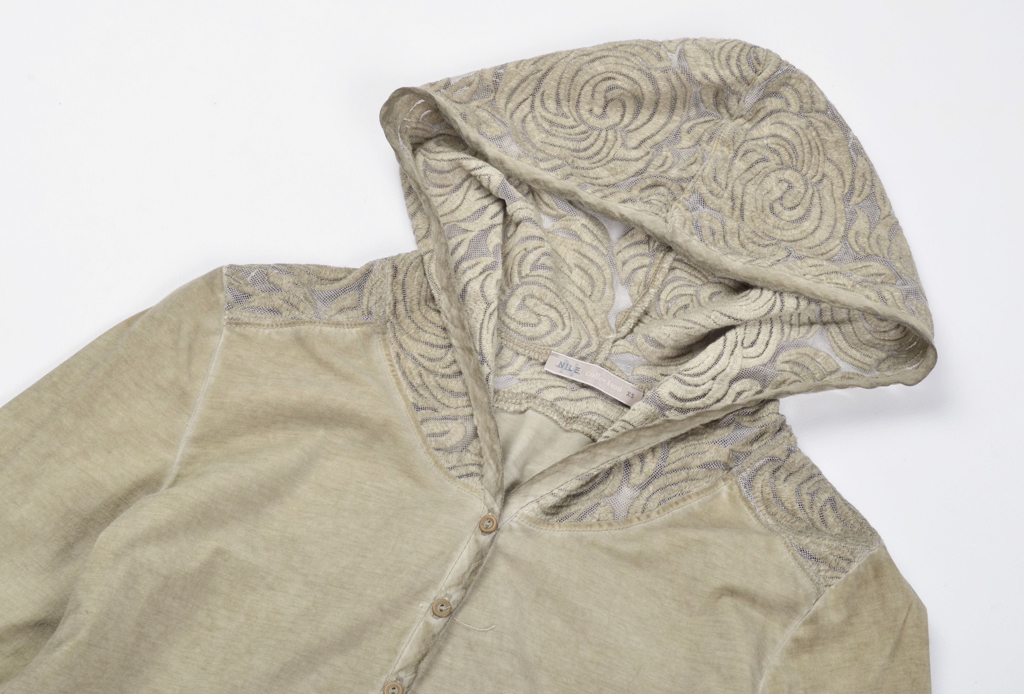 Vintage Nile Atelier Y2K Cottage Garment Dyed Mesh Hood Cardigan Size XS / US 0-2 / IT 36-38 - 2 Thumbnail