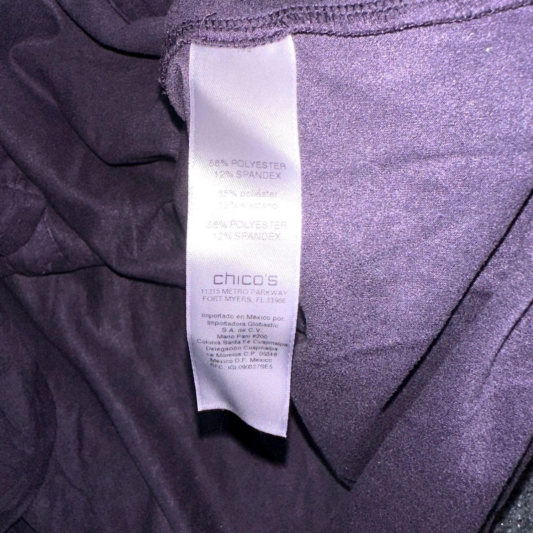 Vintage Chicos Blouse Womens Large Purple Stretch Faux Suede Long Sleeve Button Up Top Shirt Size L / US 10 / IT 46 - 7 Thumbnail