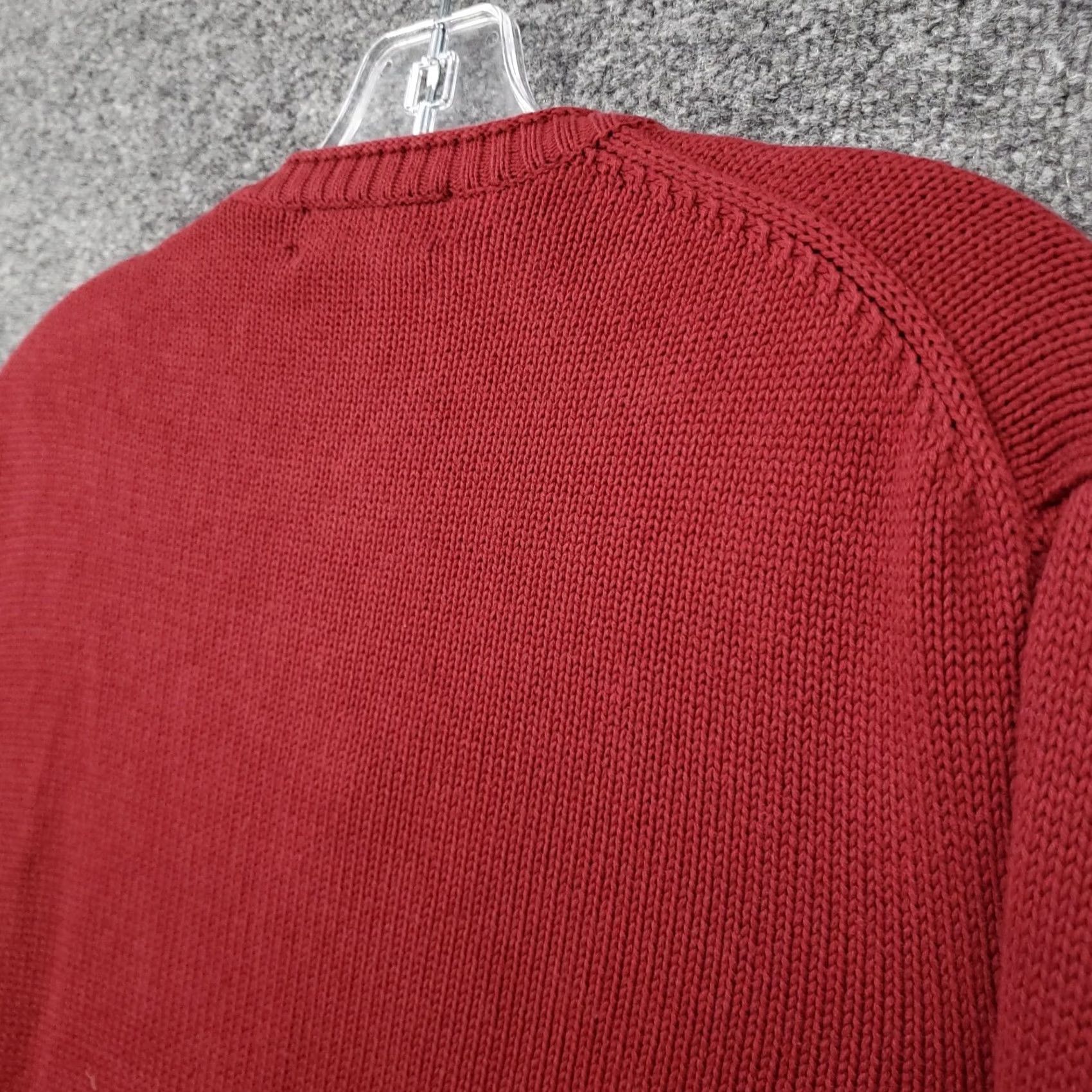 J.Crew VINTAGE J.CREW Sweater Mens M Red V-Neck Pullover Knit Cotton Long Sleeves Size US M / EU 48-50 / 2 - 6 Thumbnail