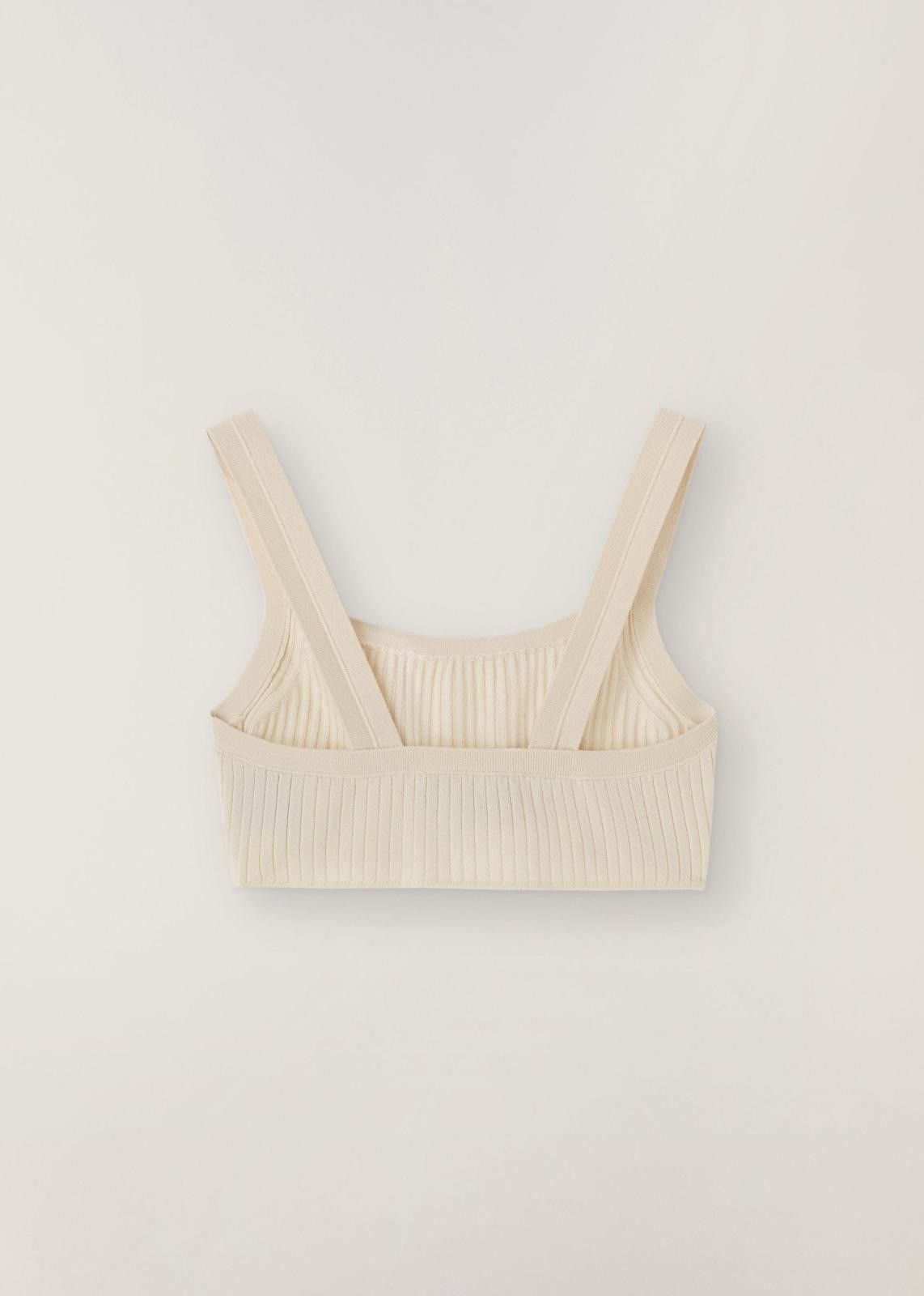 Loro Piana o1srvl11e1024 Cocooning Delicate Ribs Crop Top in Cream Size L / US 10 / IT 46 - 2 Thumbnail