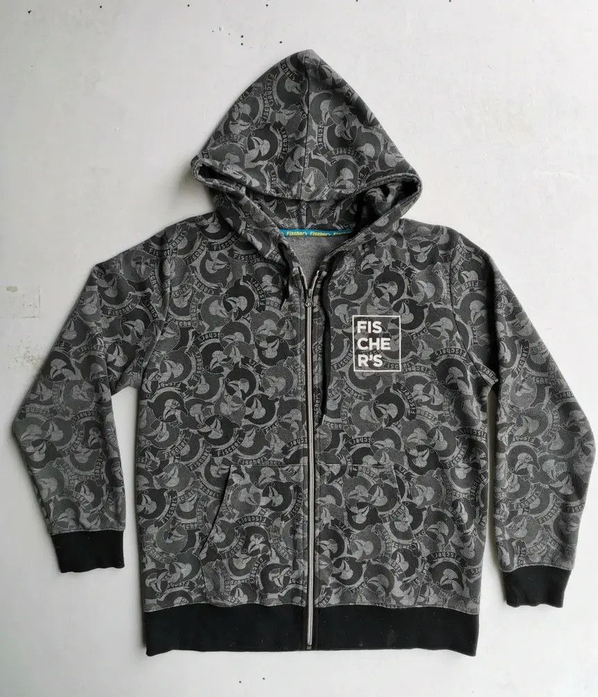 Other Fischer's Full Print Small Logo Hoodie Zipper Sweatshirt Size US L / EU 52-54 / 3 - 7 Thumbnail