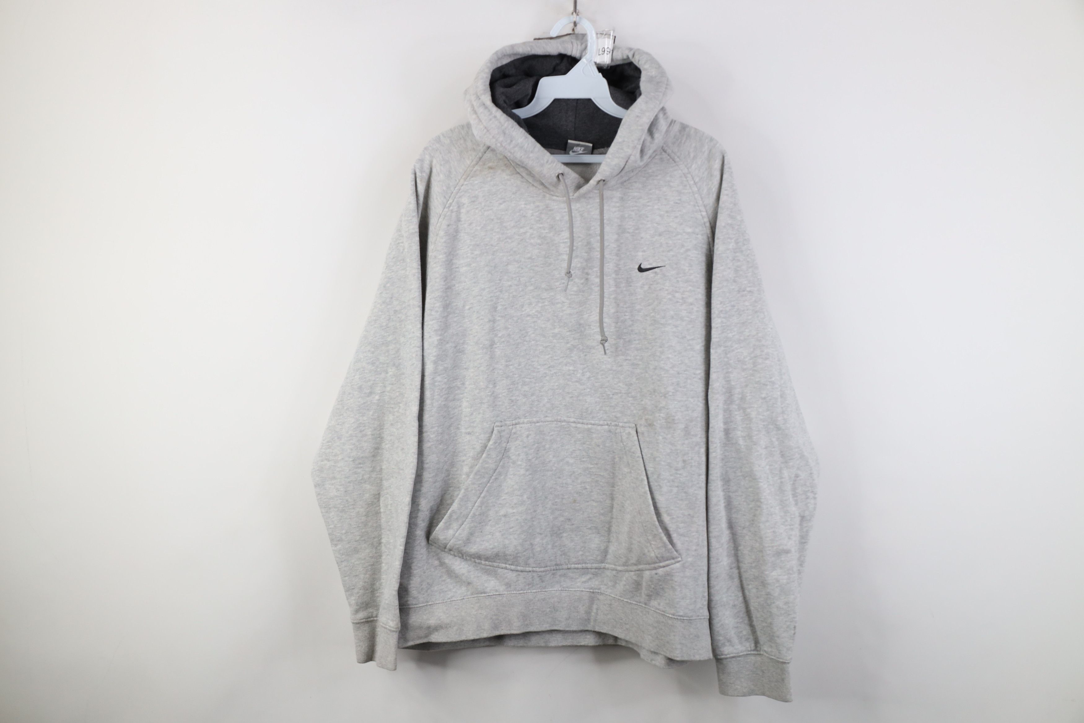Nike Vintage Y2K Nike Mini Swoosh Hoodie Sweatshirt Heather Gray Size US L / EU 52-54 / 3 - 1 Thumbnail