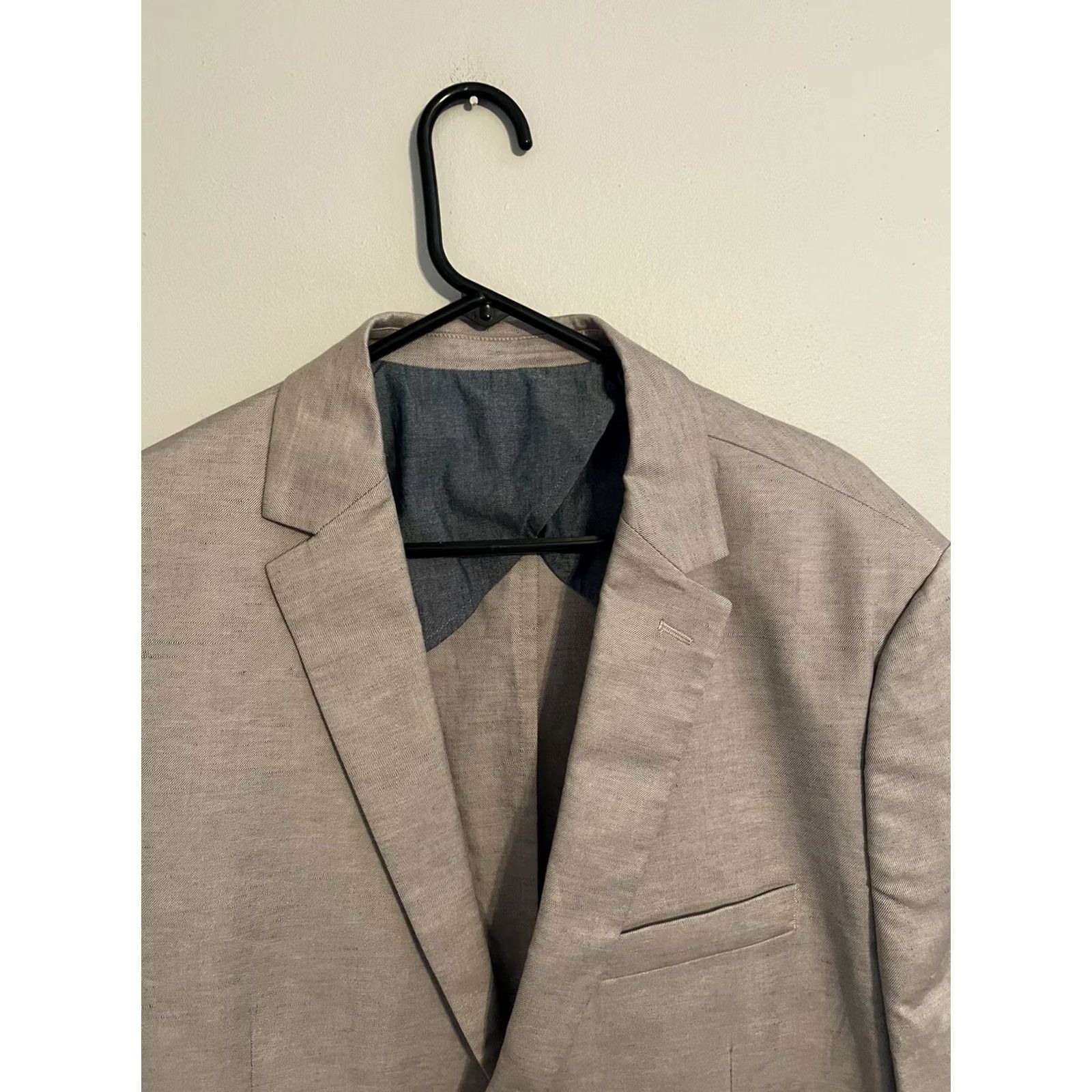 Vintage Fairlane Jacket Mens XL Beige Cotton Linen Khaki Suit Coat Sport Blazer Men Size 46R - 2 Thumbnail