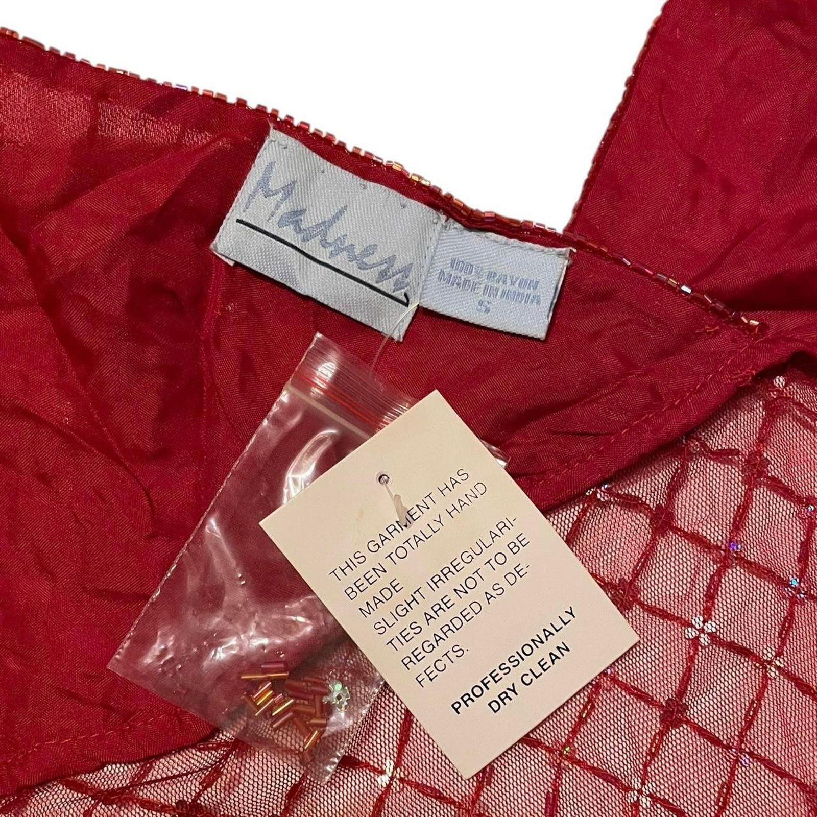 Vintage Deadstock VTG y2k red sequin beaded backless halter top Size S / US 4 / IT 40 - 6 Thumbnail