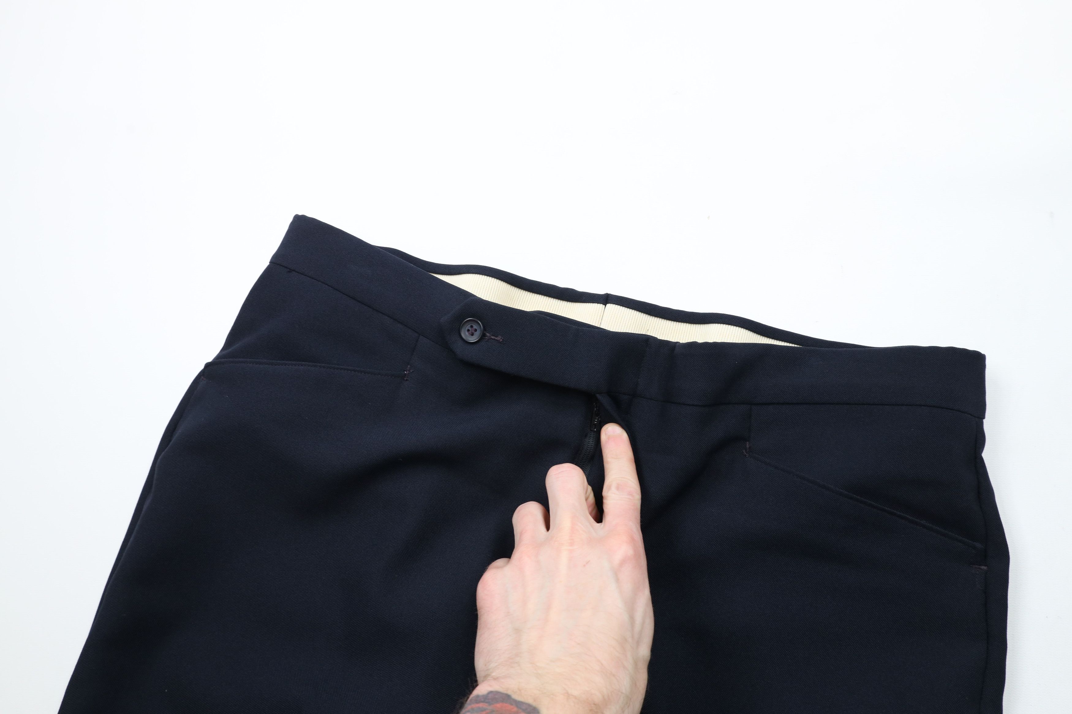 Vintage Vintage 70s Streetwear Wide Leg Chino Pants Navy Blue USA Size US 36 / EU 52 - 6 Thumbnail
