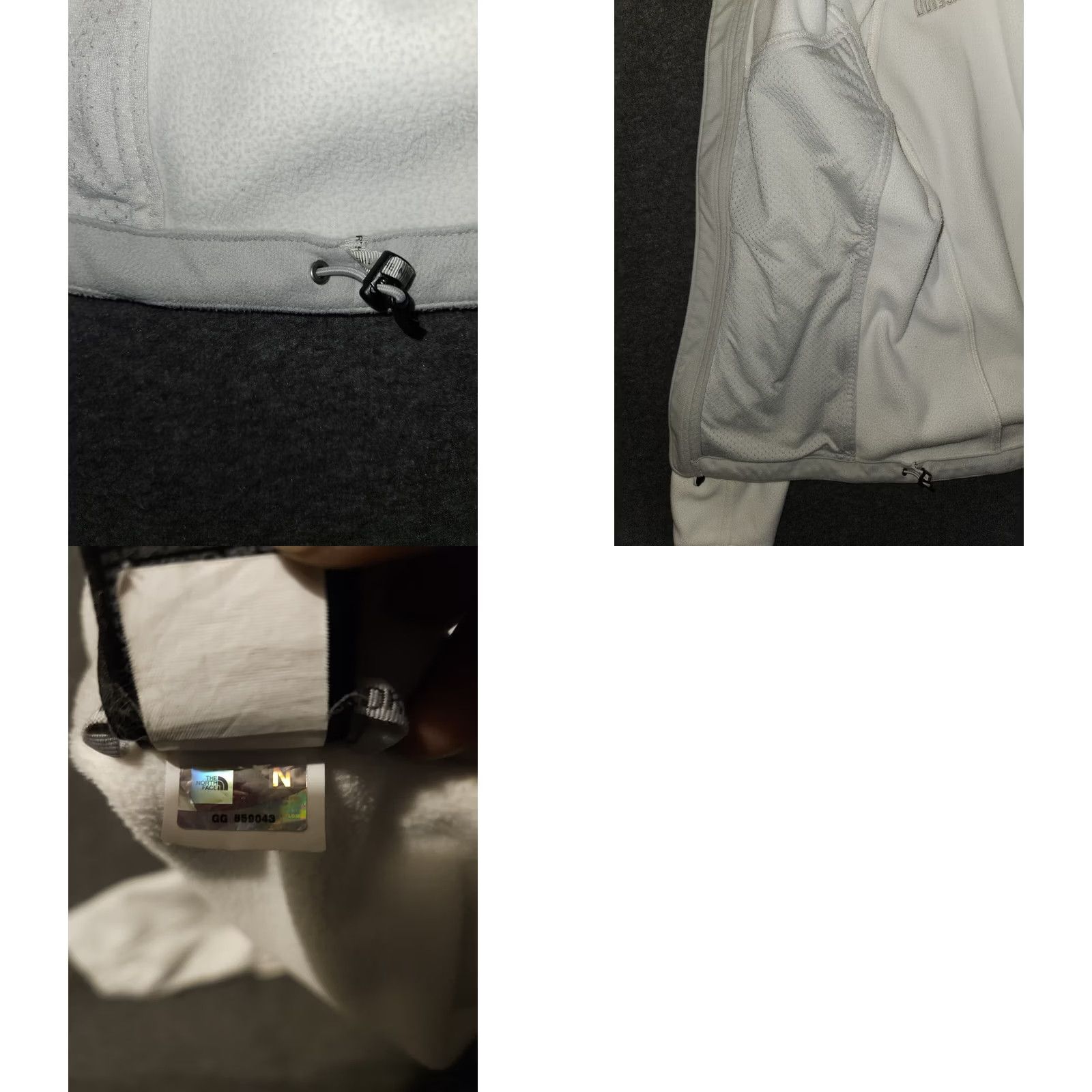 The North Face The North Face Women's Medium White Full Zip Fleece Jacket with Pockets Regular Fit Zip Pocket Zipped Pockets Solid Size M / US 6-8 / IT 42-44 - 9 Thumbnail
