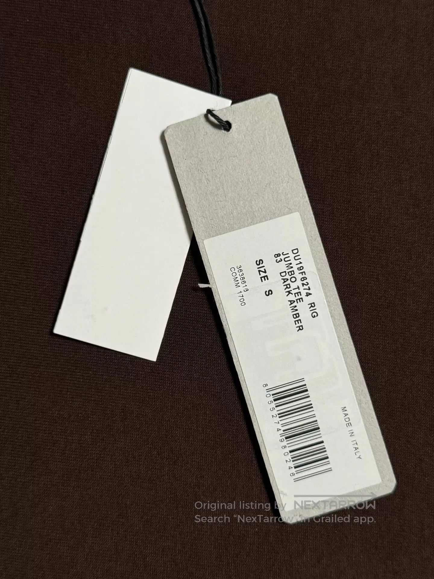Rick Owens rick owens brown short sleeve t. Size US S / EU 44-46 / 1 - 4 Thumbnail