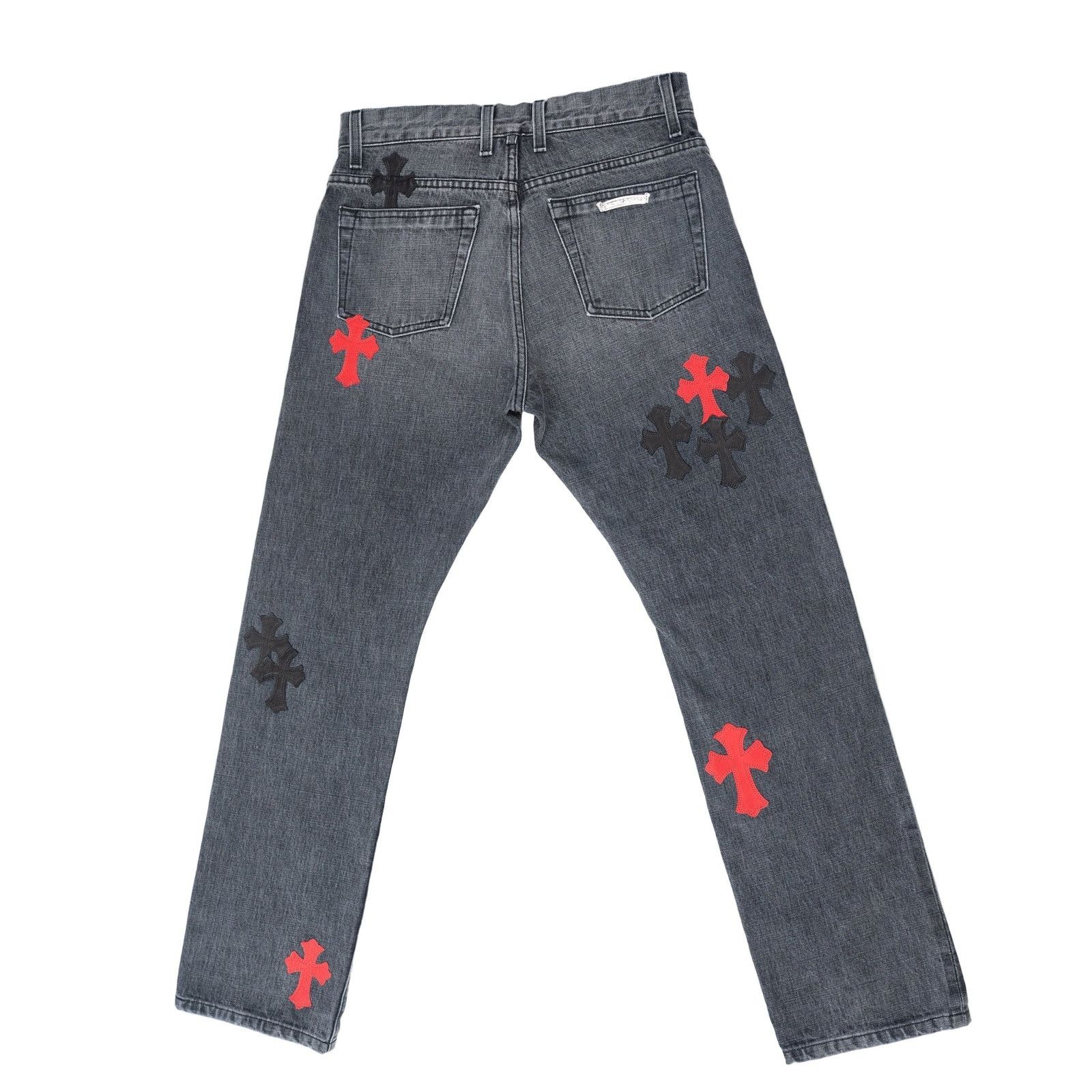 Chrome Hearts CLB Grey Black & Red Cross Patch Jeans Size US 34 / EU 50 - 2 Thumbnail