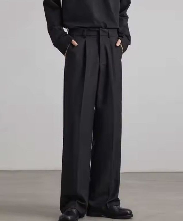 Vintage High Waist Straight Wide Leg Pleated Pants / Trousers Size US 34 / EU 50 - 3 Thumbnail
