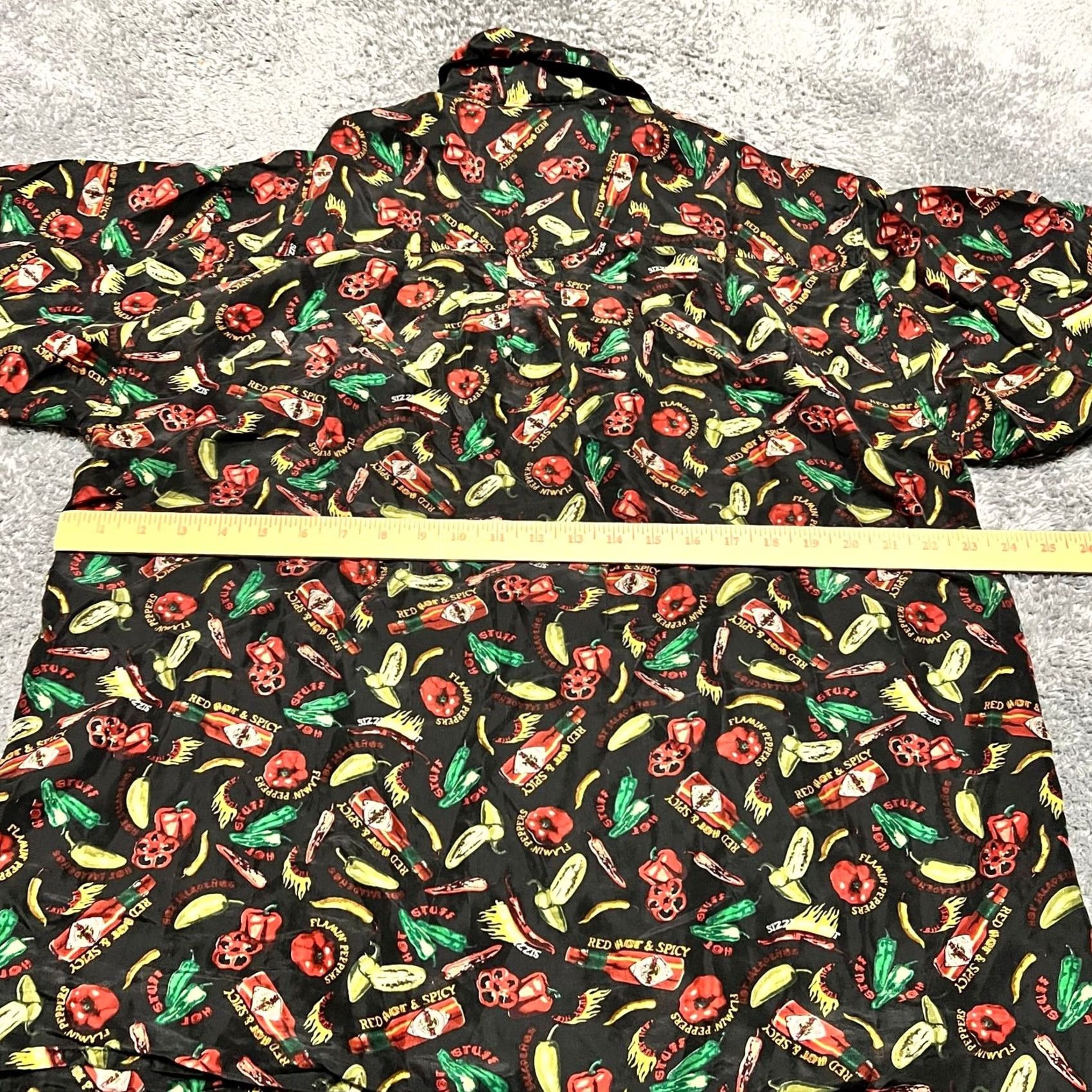 Vintage VINTAGE Addiction Shirt Mens Medium Short Sleeve Button Silk Hot Sauce Pepper Black M Mens Size US M / EU 48-50 / 2 - 4 Thumbnail