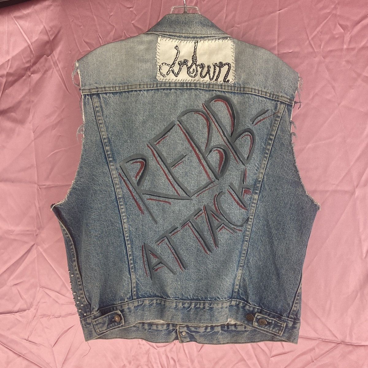 Levi's Vintage Studded Denim Vest Size US M / EU 48-50 / 2 - 6 Thumbnail