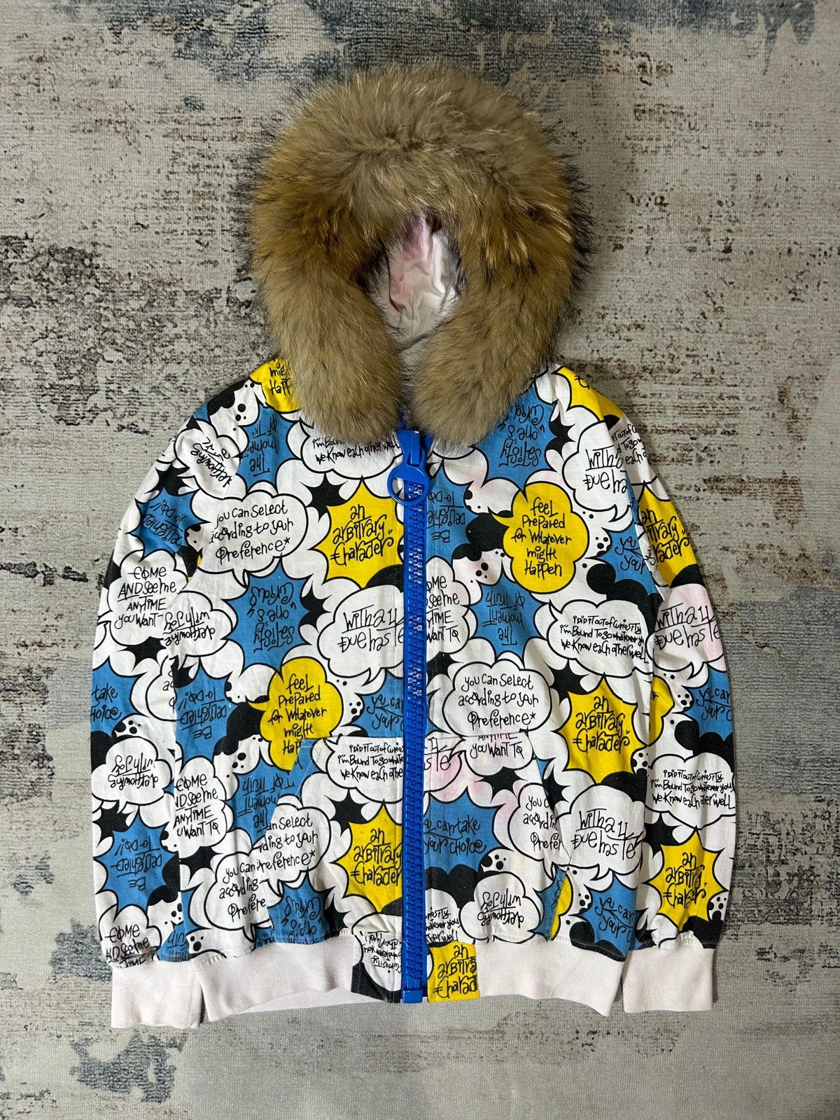 If Six Was Nine × Japanese Brand × Le Grande Bleu (L.G.B.) Japan Poem Zipper Fur Hoodie Ifsix LGB Style Size US M / EU 48-50 / 2 - 1 Thumbnail