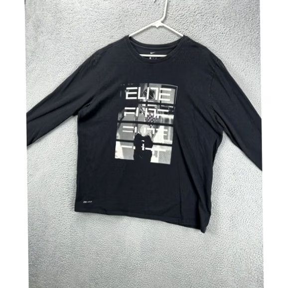 Nike Nike Tee Shirt Mens 2XL Dri-Fit Black Elite Athletic Cut Long Sleeve T-Shirt Size US XXL / EU 58 / 5 - 6 Thumbnail