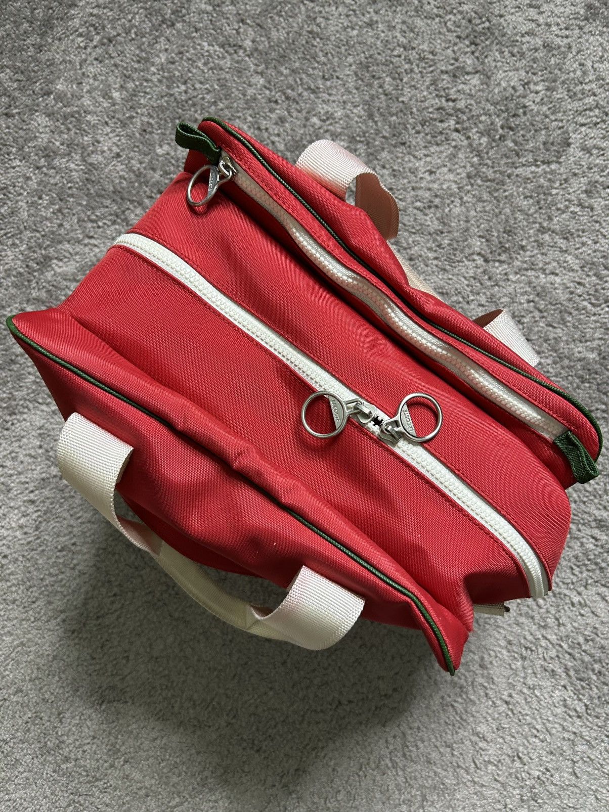 Lacoste Lacoste Nylon Retro Sport Bag Poppy Red Patch Size ONE SIZE - 6 Thumbnail