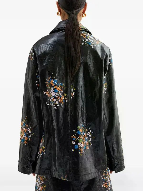 Jil Sander o1loc1c0426 Floral Print Overshirt in Black Size XL / US 12-14 / IT 48-50 - 5 Thumbnail