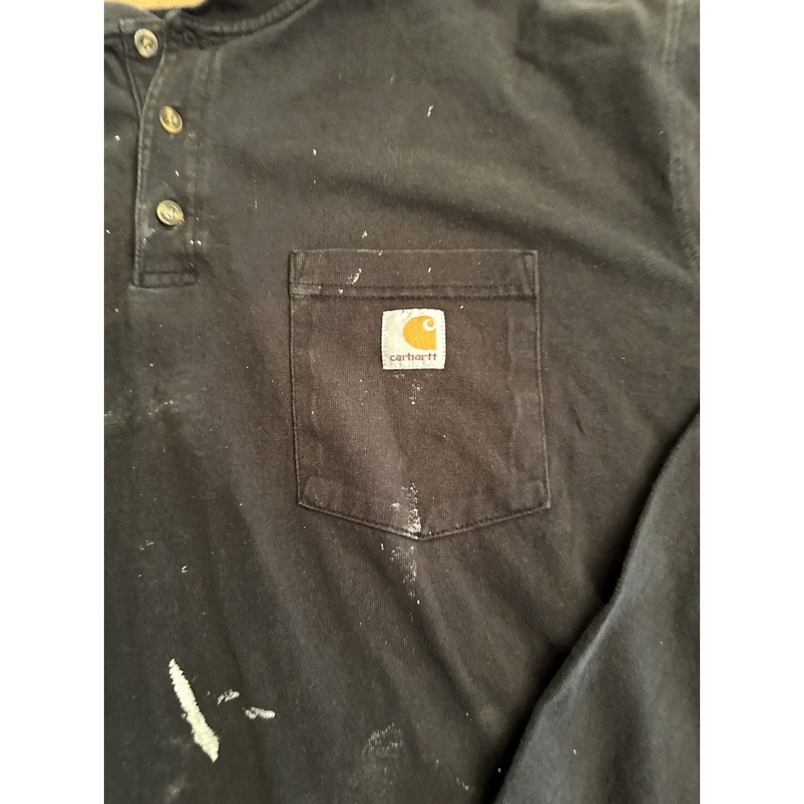 Carhartt Carhartt Pocket Tee Shirt 2XL Long Sleeve Regular Fit Black Distressed Men Size US XXL / EU 58 / 5 - 4 Thumbnail