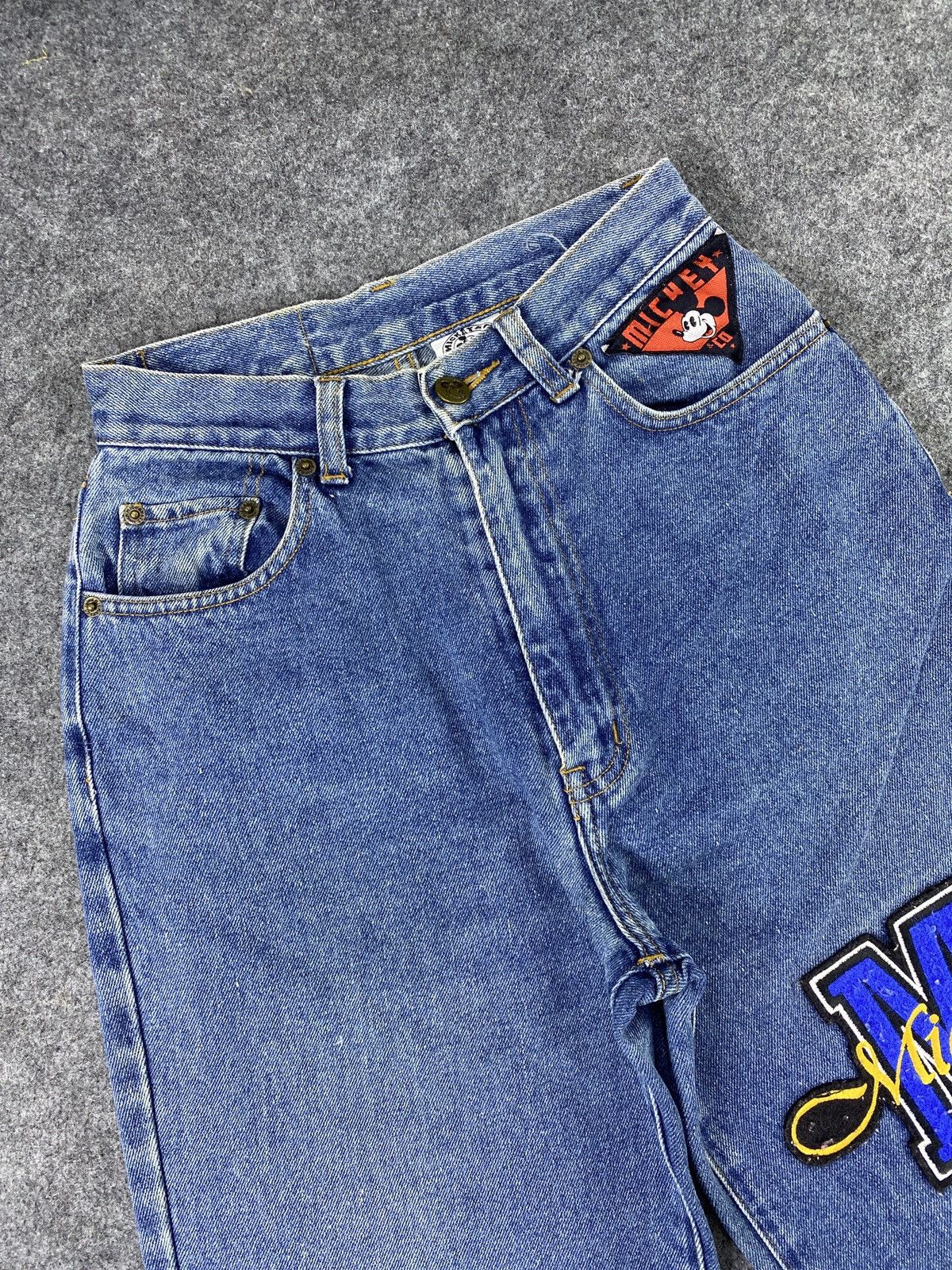 Disney × Mickey Mouse × Vintage Vintage Disney Mickey Mouse Blue Jeans - J1046 Size 24" / US 00 / IT 34 - 3 Thumbnail
