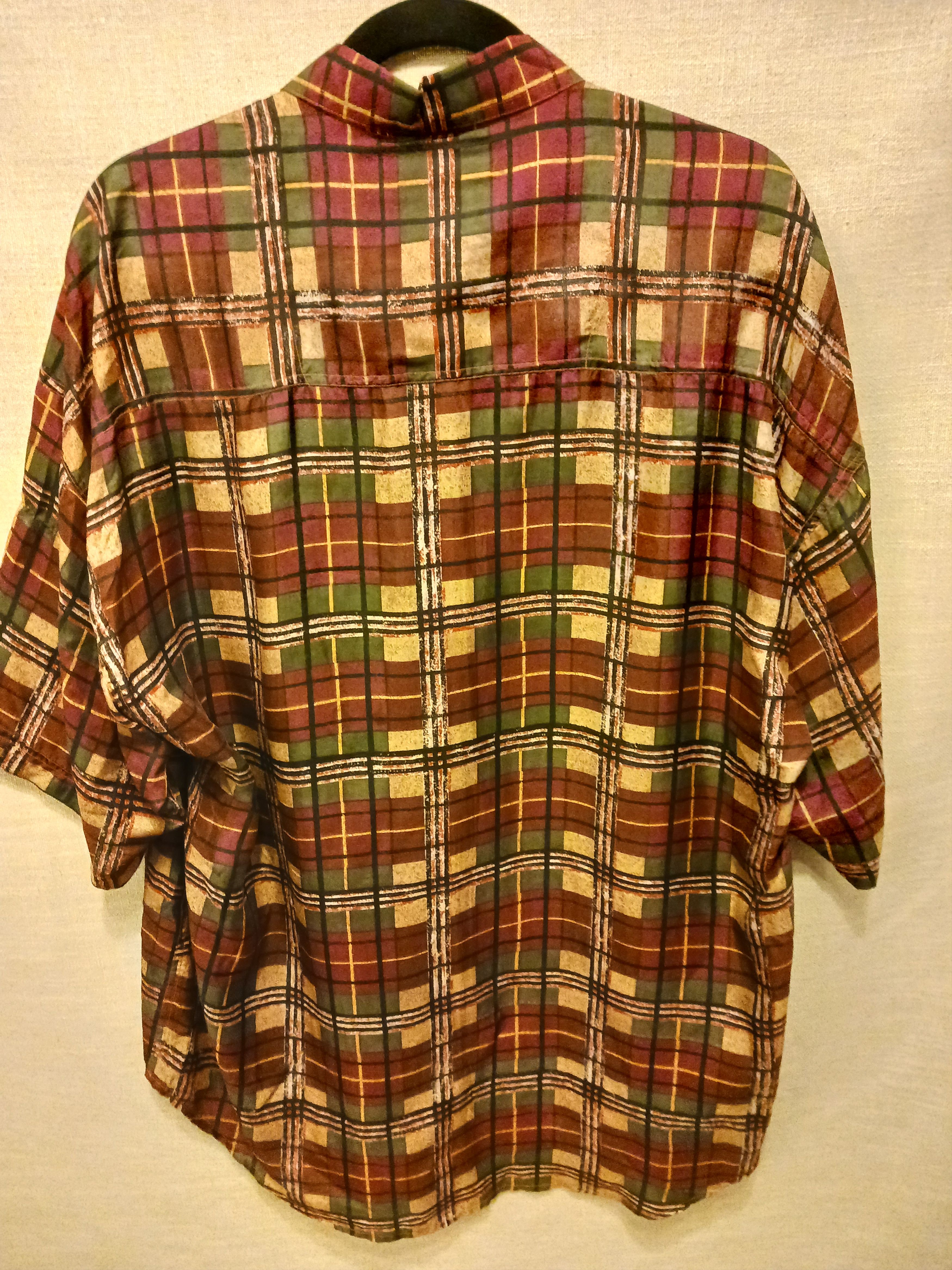 Vintage Vintage 90's Protest 100% Silk Men's Short Sleeve Shirt Size US L / EU 52-54 / 3 - 2 Thumbnail