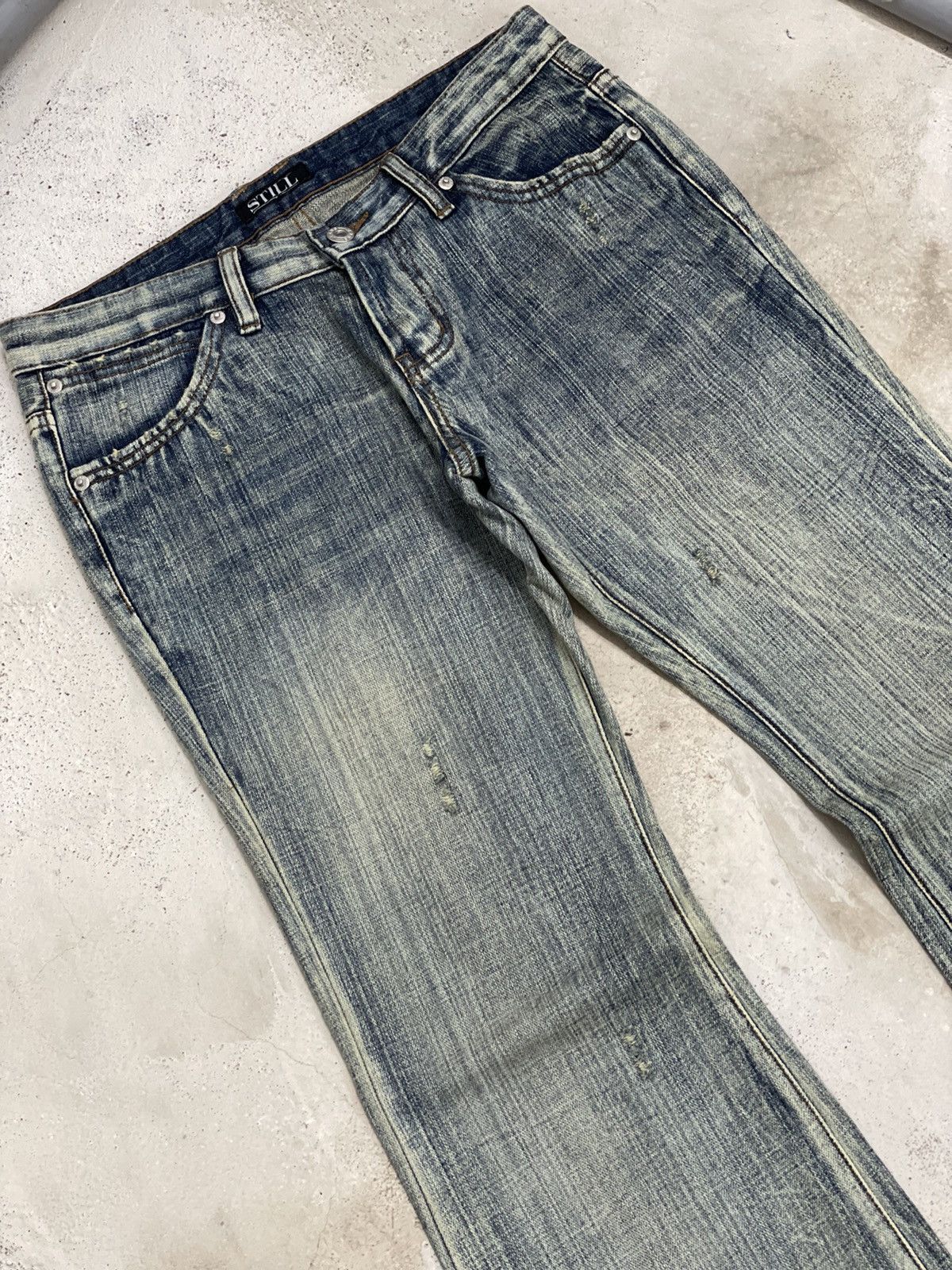 If Six Was Nine × Japanese Brand Still Mud Light Wash High Rise Flare Distressed Style Pants Size US 30 / EU 46 - 3 Thumbnail