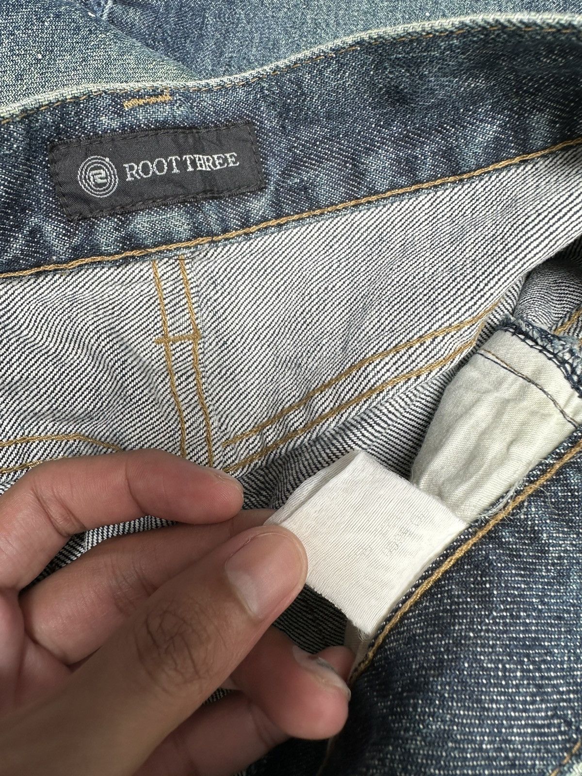 Isamu Katayama Backlash Rare Vintage ROOT THREE Splast Paint Flares Denim Size US 34 / EU 50 - 5 Thumbnail