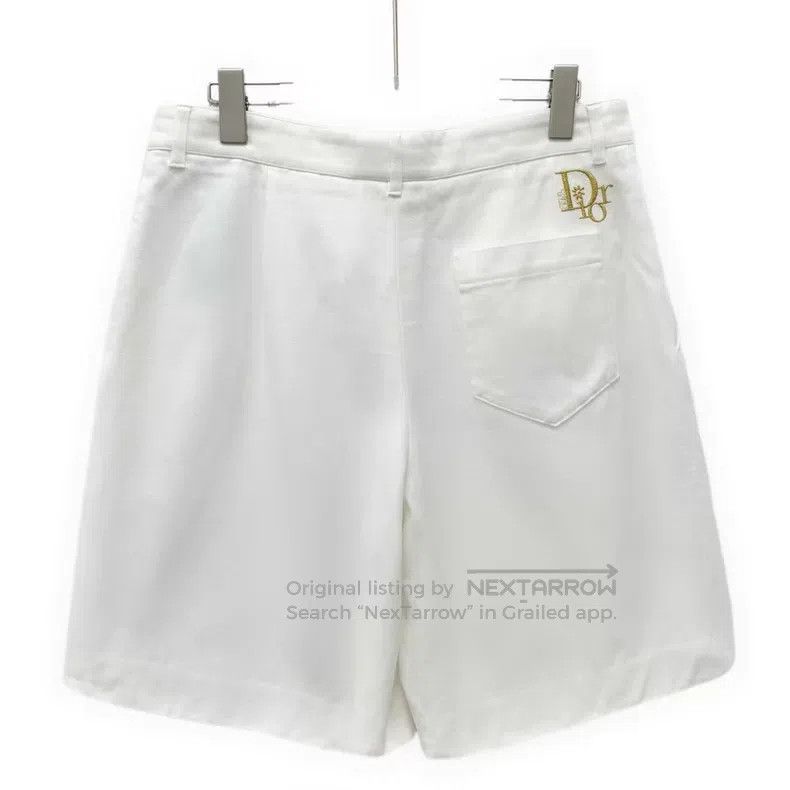 Dior Dior White logo letter gold thread embroidery cotton casua Size US 30 / EU 46 - 2 Thumbnail