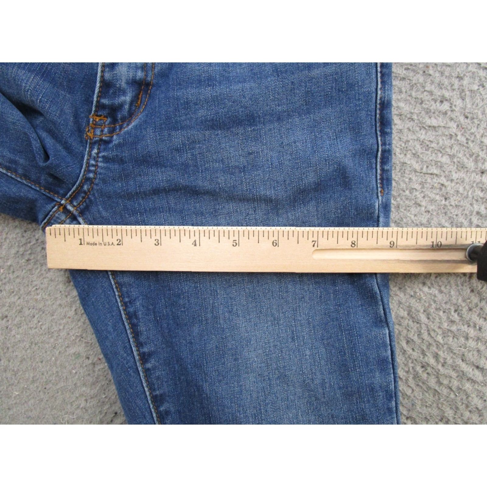 Vintage Kancan Womens Blue Medium Wash Stretch Denim Skinny Jeans Size 0/23 Mid Rise Size 25" / US 0 / IT 36 - 7 Thumbnail