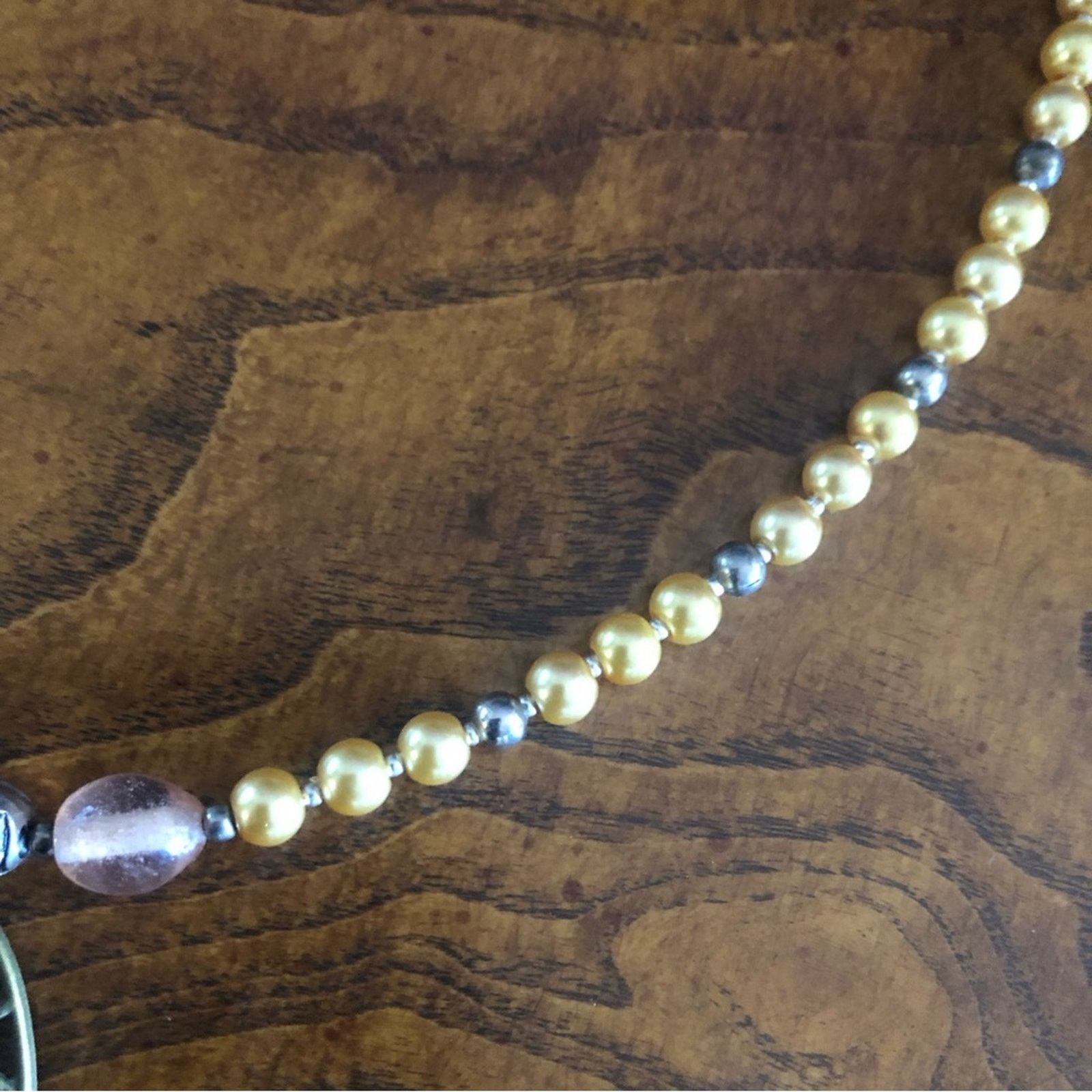 Handmade Handcrafted repurpose wired carnelian pearl necklace Size ONE SIZE - 10 Thumbnail