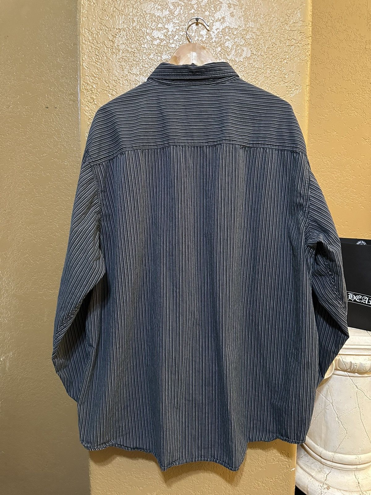 4GSELLER VTG Harley Davidson Pinstripe Button Shirt Size US XXL / EU 58 / 5 - 6 Thumbnail