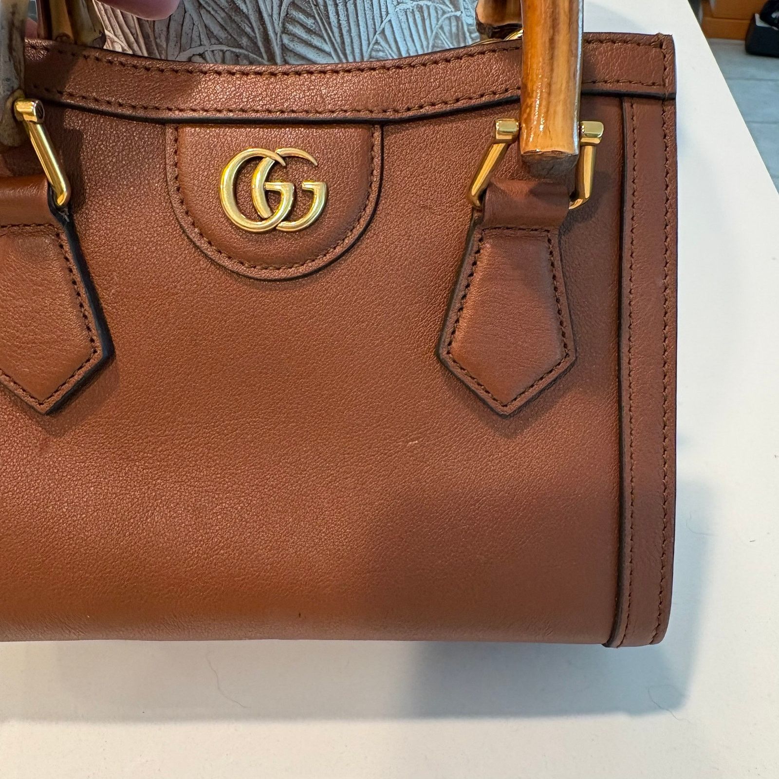 Gucci Gucci Diana Bamboo Handle Small Leather Crossbody Tote Brown Size ONE SIZE - 10 Thumbnail