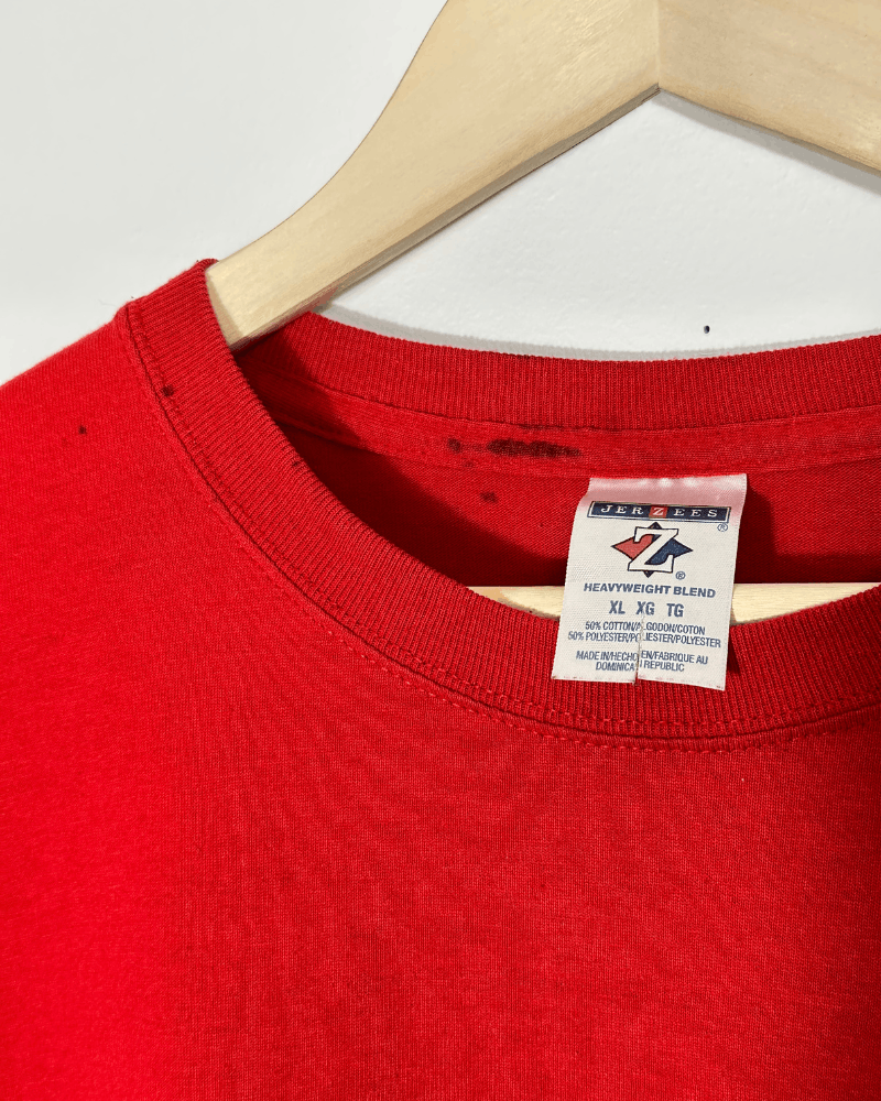 Vintage Vintage Jerzees Blank Essential Men's Red T-Shirt - Size XL Size US XL / EU 56 / 4 - 4 Thumbnail