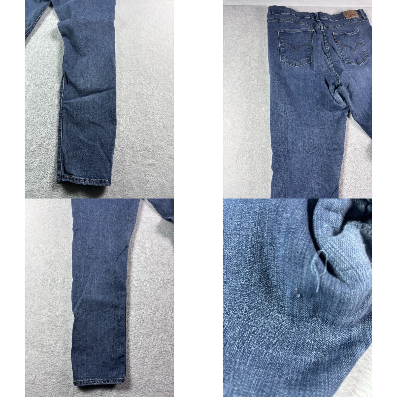 Levi's Levi's 311 Shaping Skinny Jeans Women's 34x32 Dark Wash Distressed Denim Blue Size 24" / US 00 / IT 34 - 9 Thumbnail