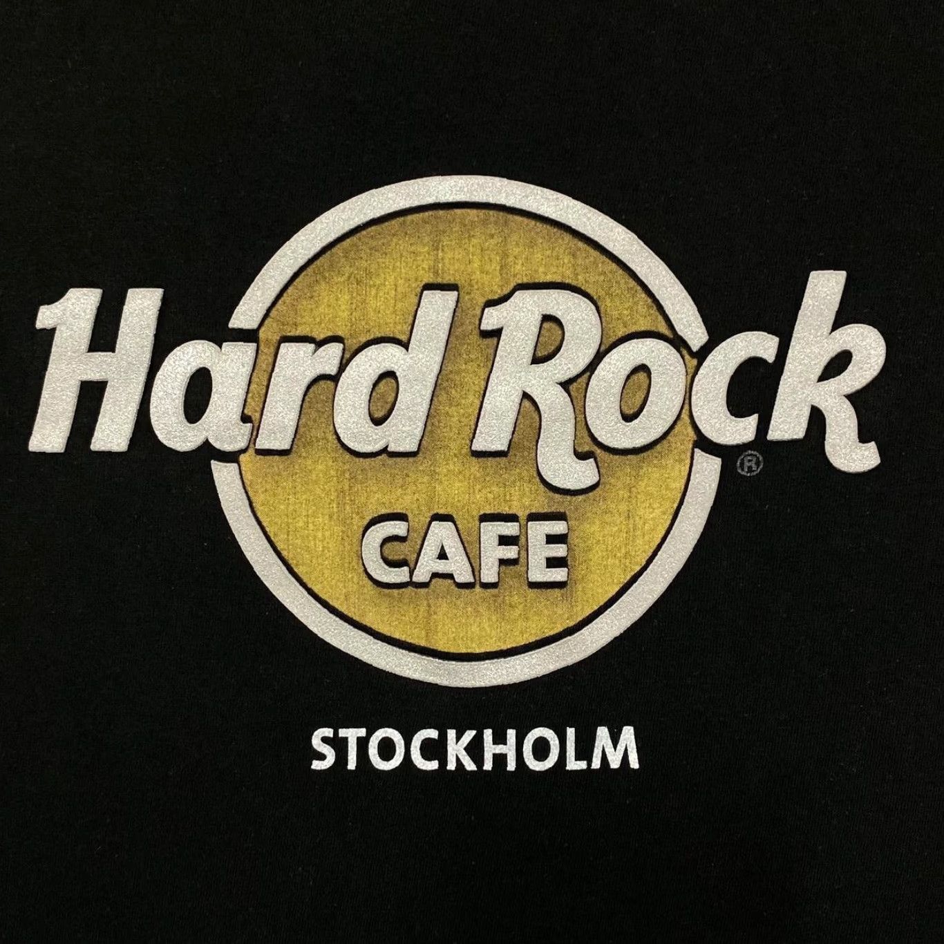 Hard Rock Cafe Hard Rock Cafe Stockhholm Souvenir Spellout Graphic Black T-Shirt Medium Mens Short Sleeve Graphic Print Round Neck Cotton Logo Size US M / EU 48-50 / 2 - 4 Thumbnail
