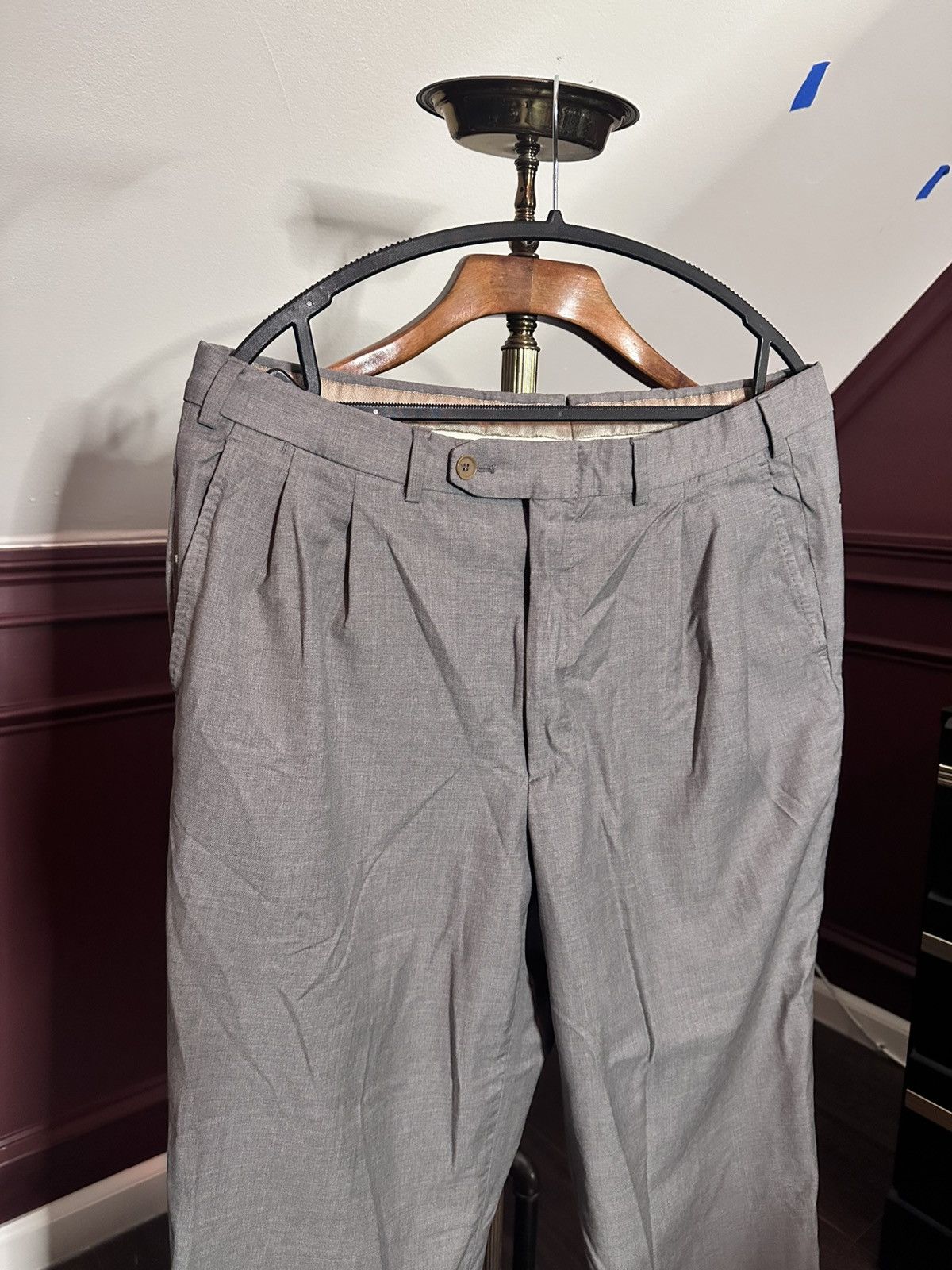 Cifonelli Pure virgin wool gray cuffed dress pants Italy 36 Size US 36 / EU 52 - 2 Thumbnail