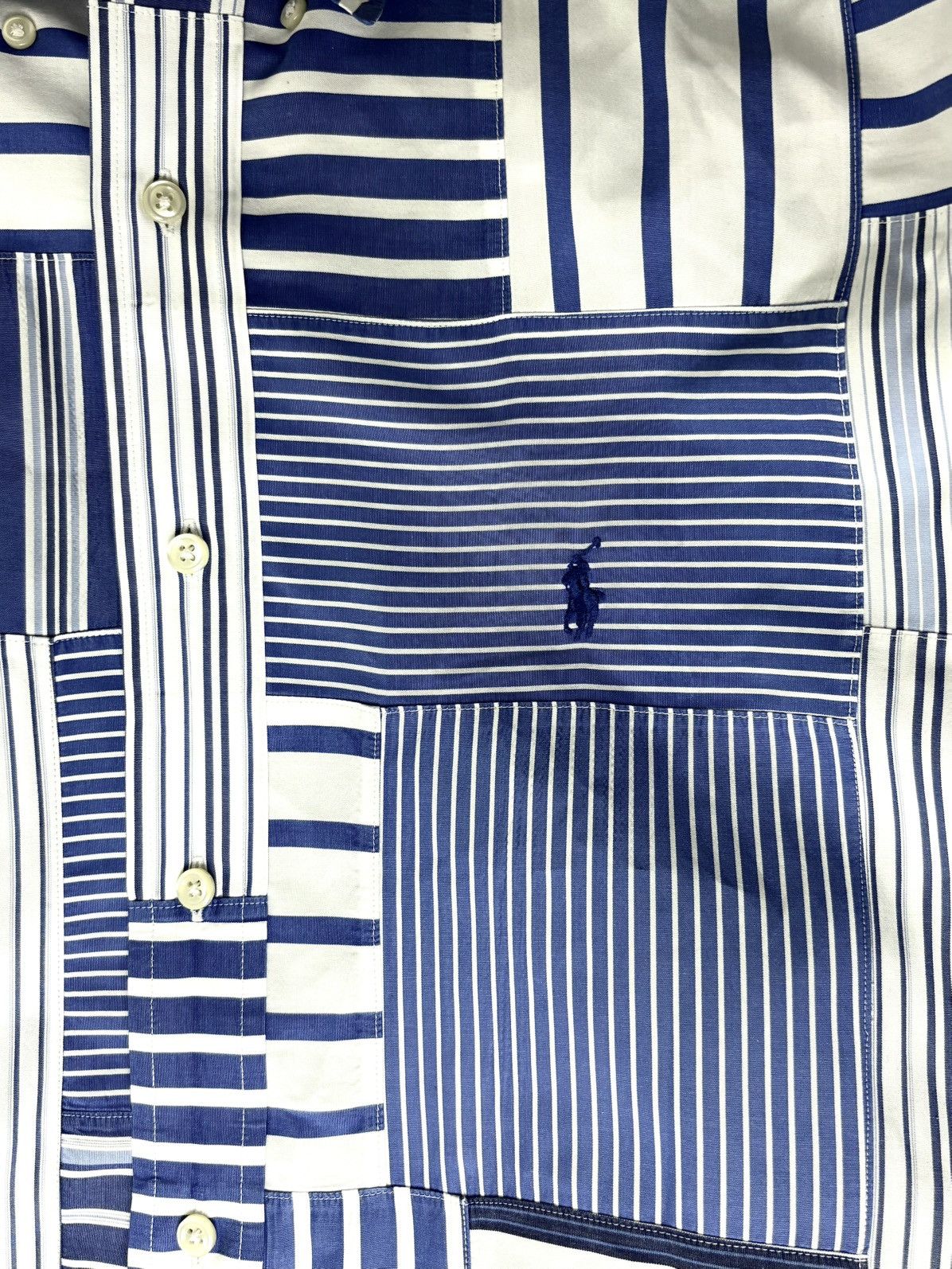 Ralph Lauren Ralph Lauren Madris Striped Patchwork Button Down Shirt Size US XL / EU 56 / 4 - 5 Thumbnail