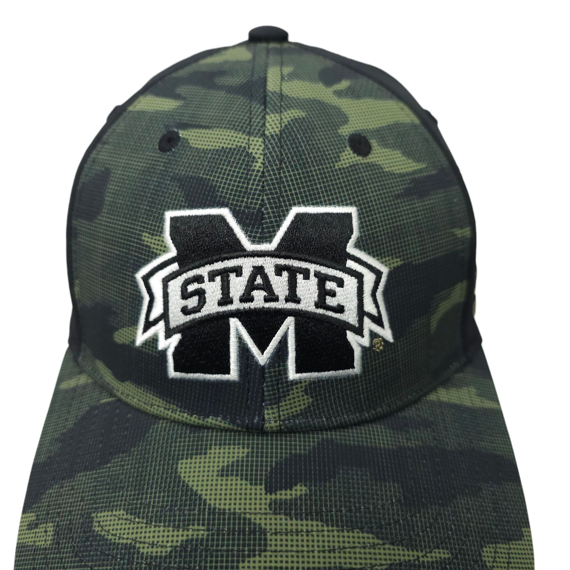 Adidas MS State Bulldogs A-Flex S/M Camo Front Cap Trucker Logo Size ONE SIZE - 7 Thumbnail