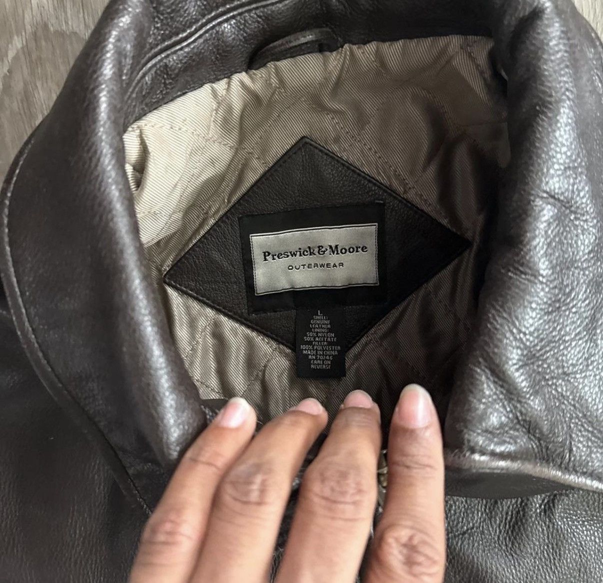 Vintage Vintage dark brown leather jacket Size US L / EU 52-54 / 3 - 3 Thumbnail