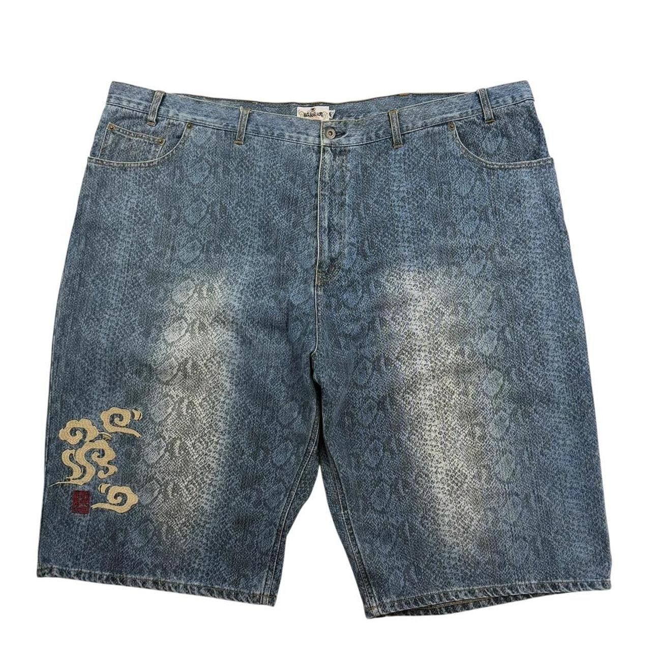 Karakuri Tamashii Karakuri Tamashii Embroidered Japanese Denim Shorts W 51 Size US 44 / EU 60 - 2 Thumbnail