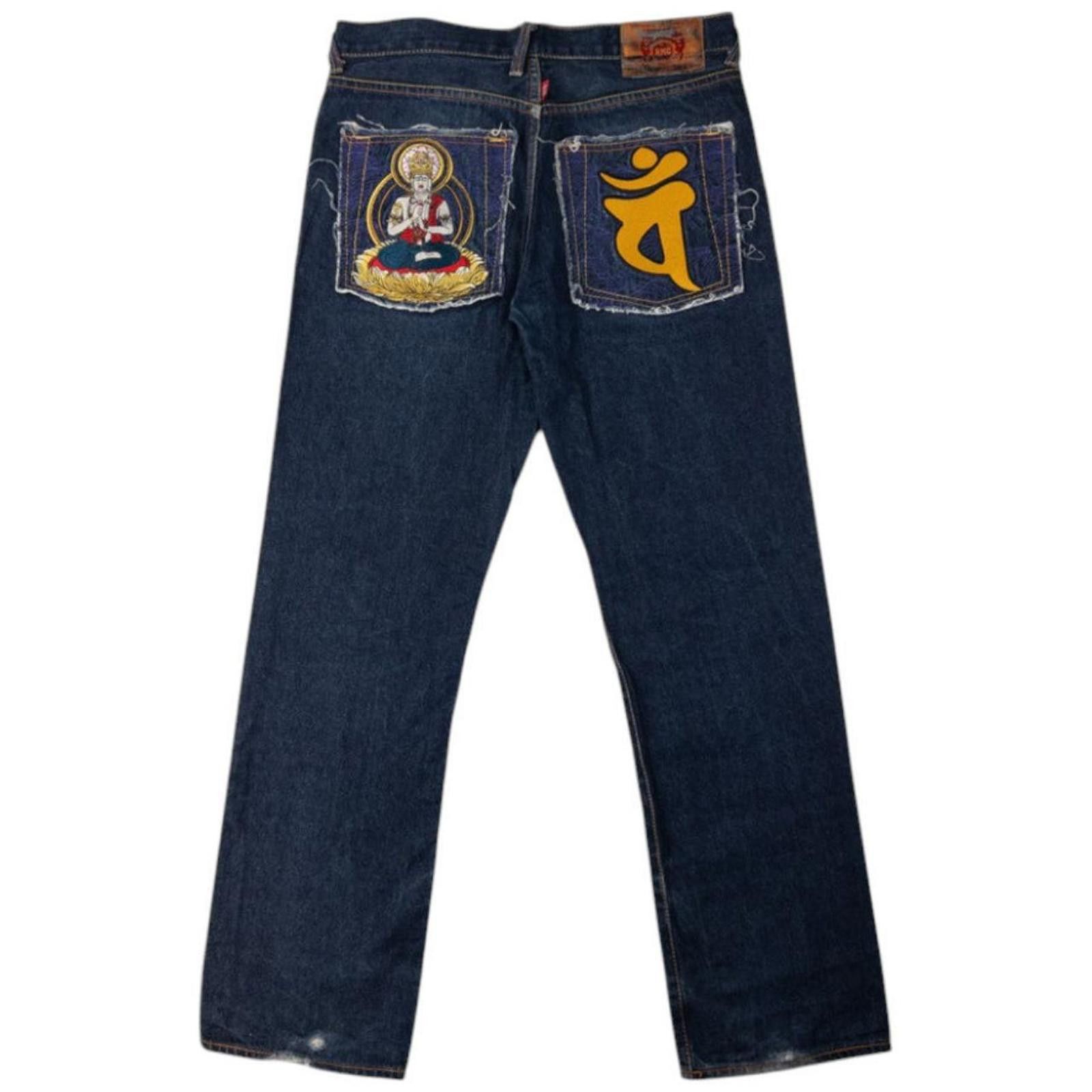 Designer Vintage RMC Red Monkey Company Year Monkey Jeans Size W33 Size US 33 - 2 Thumbnail