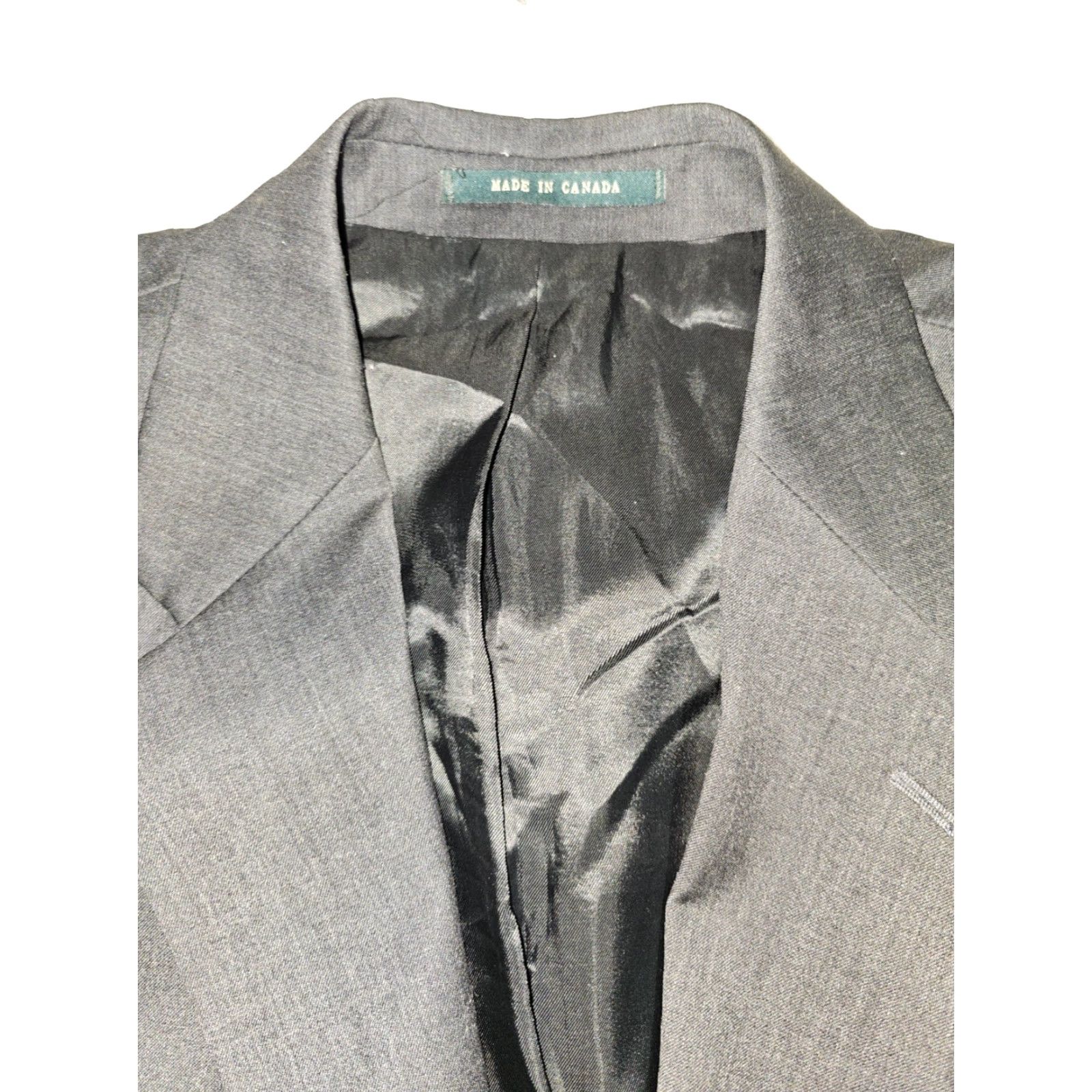 Ralph Lauren Ralph Lauren Sport Coat 100% Wool Charcoal Gray 44R Men Single-Breasted Notch Lapel Two-Button Jacket Suit Coat, Regular Fit, Vintage No Size 44R - 4 Thumbnail