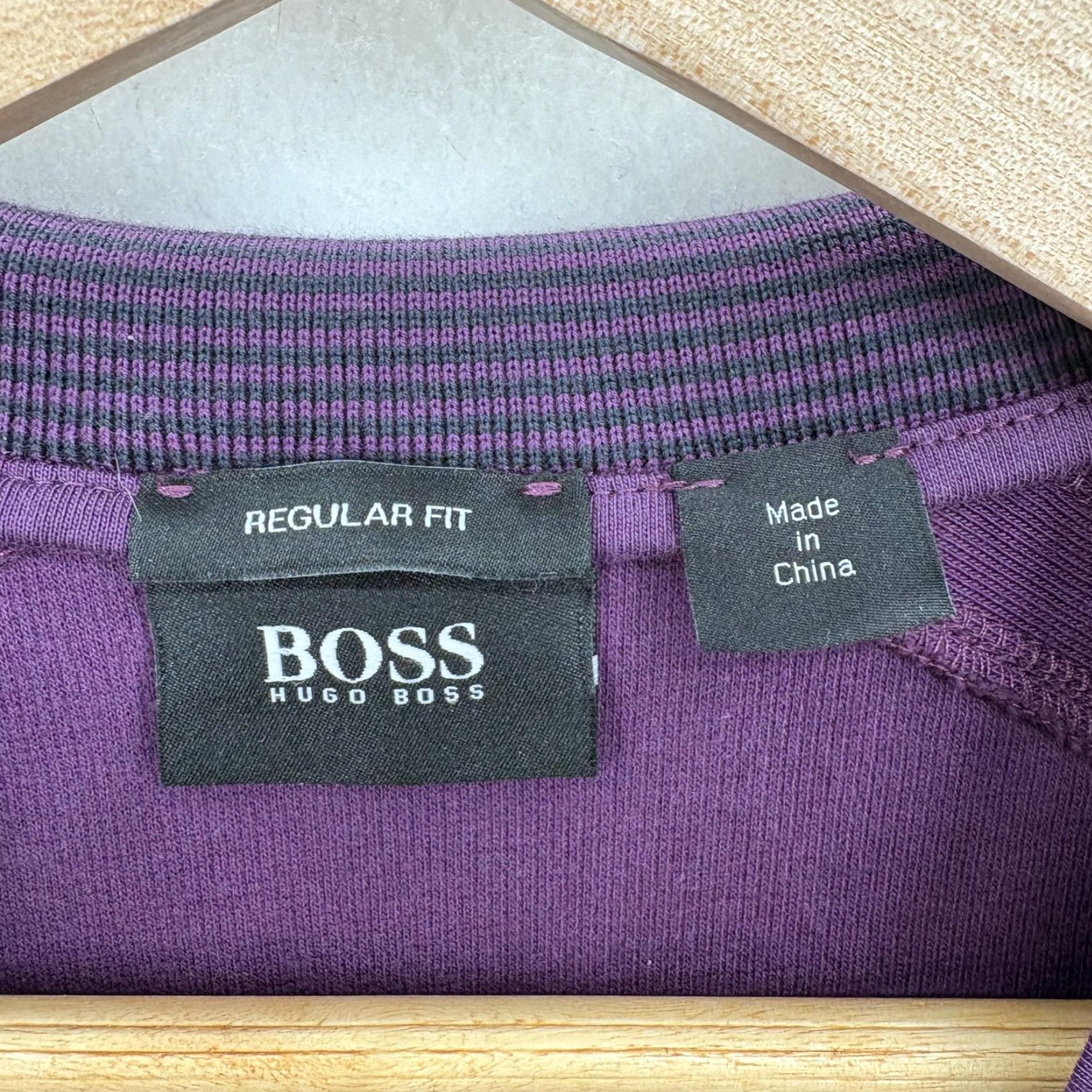 Hugo Boss Hugo Boss Sweater Mens XL Purple Cotton 1/4 Zip Collared Regular Fit Pullover Size US XL / EU 56 / 4 - 4 Thumbnail