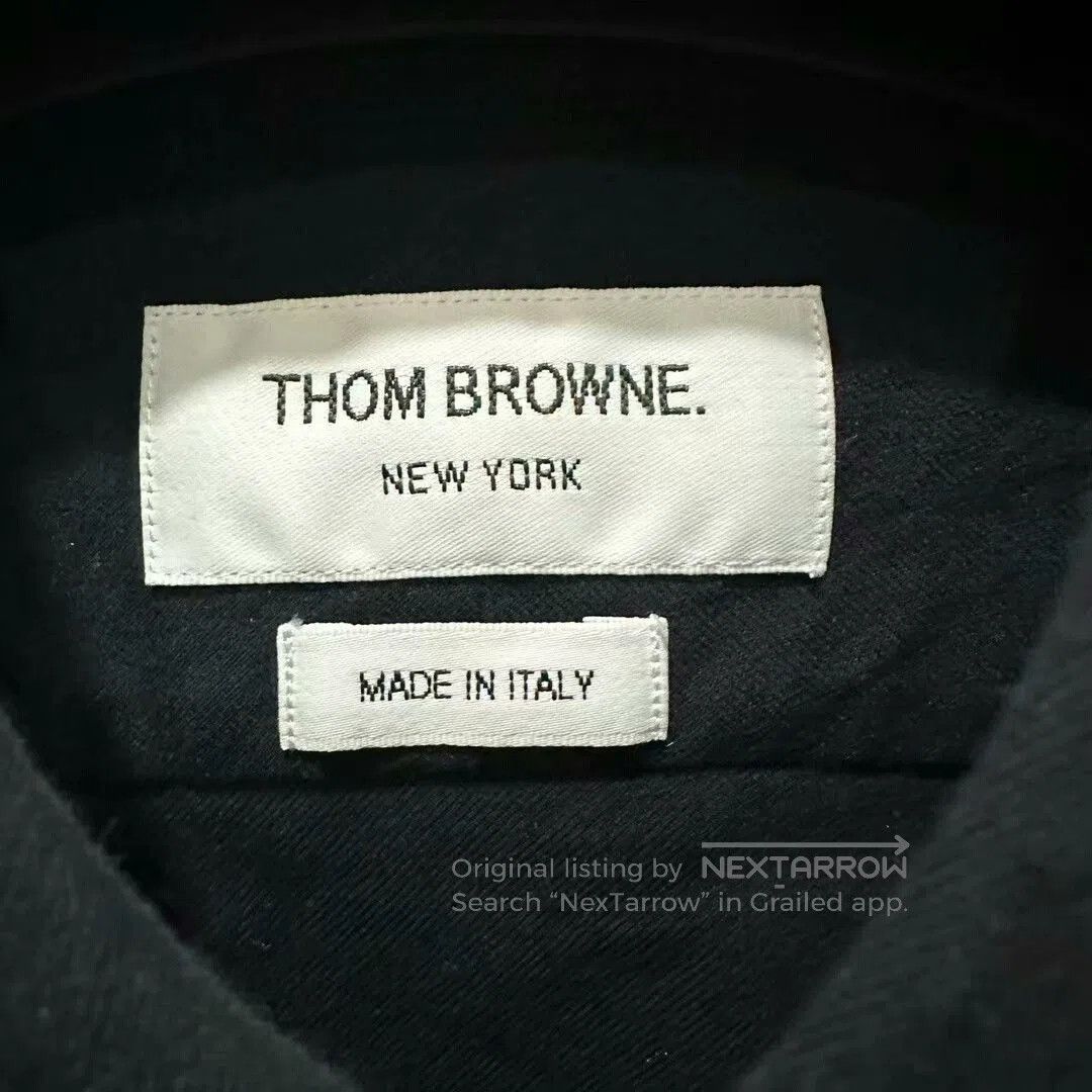 Thom Browne navy four-stripe shirt by Thom Browne. Size US M / EU 48-50 / 2 - 4 Thumbnail