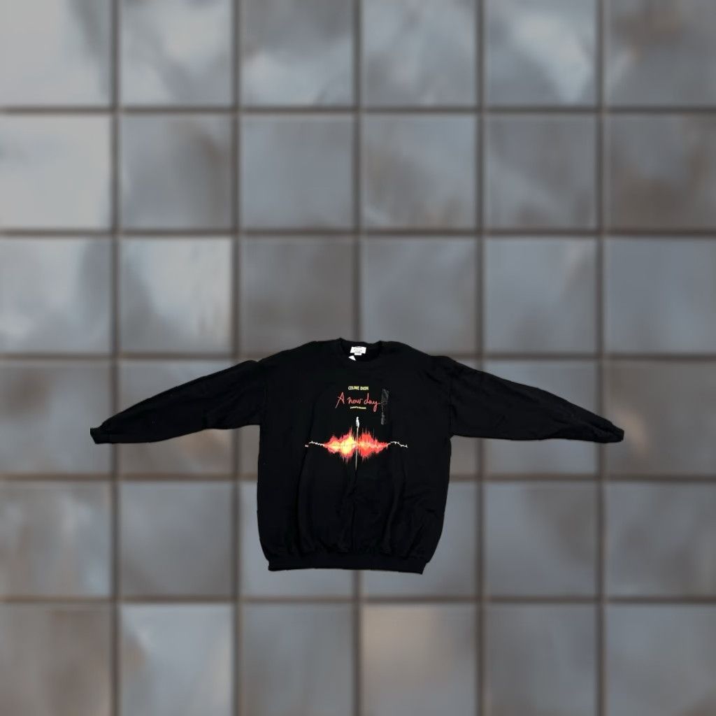 Celine VINTAGE Celine Dion Sweatshirt XL Unisex Adults Black Cotton Blend Crew Neck Pullover 2002 A New Day By Dragone NWT Size XL / US 12-14 / IT 48-50 - 1 Thumbnail