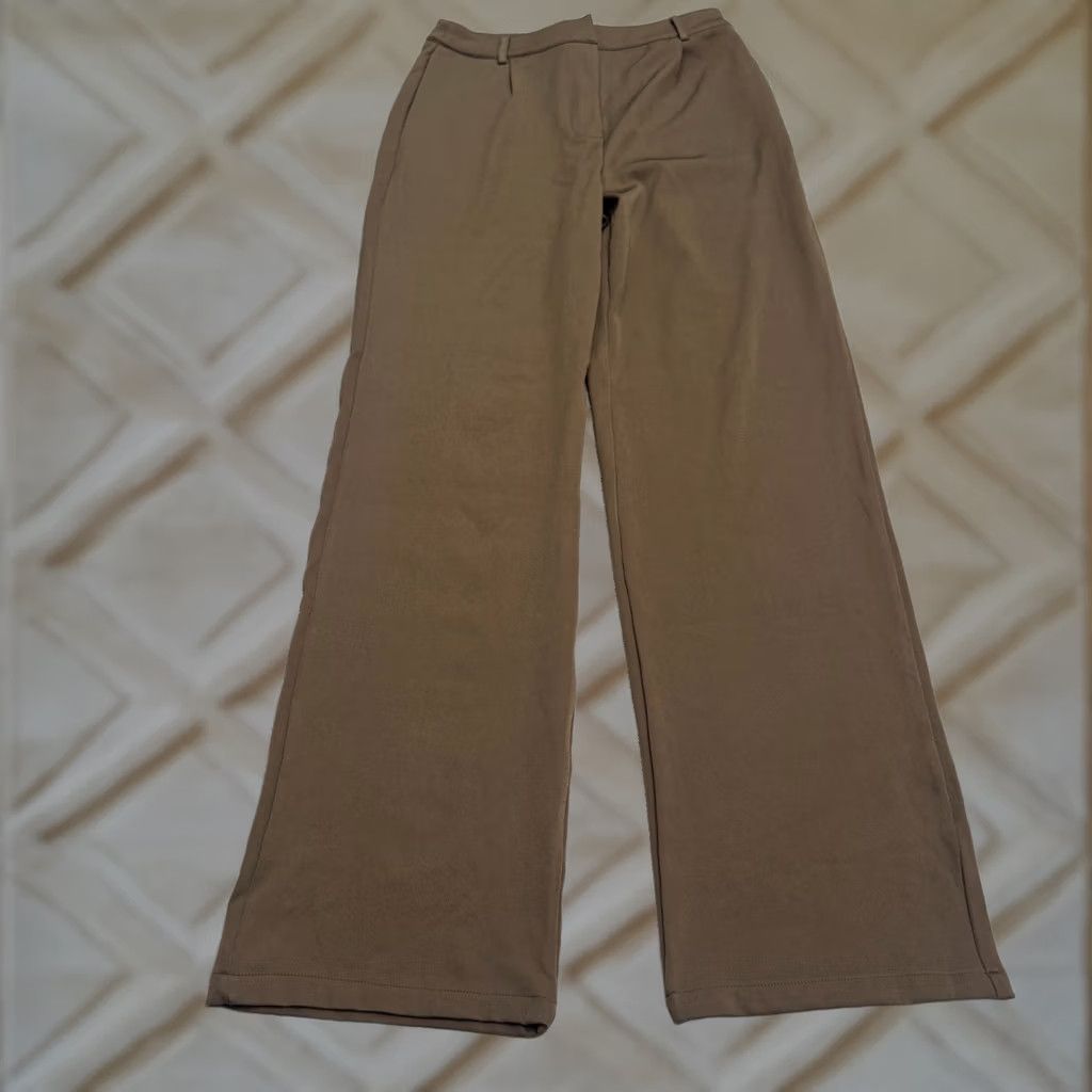 Boohoo Boohoo Woven Trouser Dress Pants Women 6 Brown Tan High Rise Casual Belt Bag NWT Size 28" / US 6 / IT 42 - 1 Thumbnail