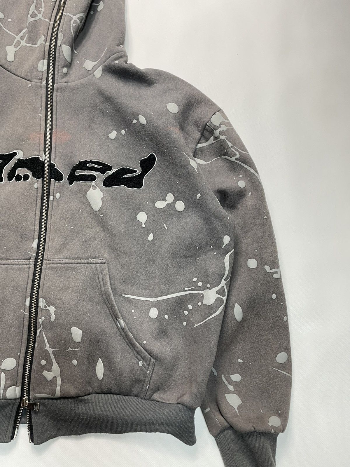 Japanese Brand Named Collective Wkshp Y2K Oversized Charcoal Zip Hoodie S/M Size US M / EU 48-50 / 2 - 3 Thumbnail