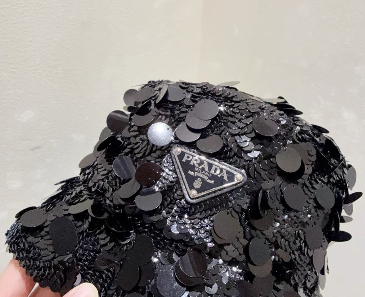 Prada Prada Size S Metal triangle sequin fisherman's hat size S Size ONE SIZE - 3 Thumbnail