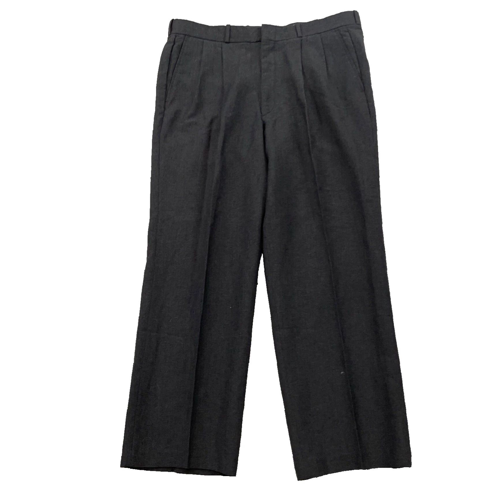 Vintage VINTAGE Pleated Wool Dress Pants Men 36x28 Gray Made USA Business Formal Trousers Size 36R - 2 Thumbnail