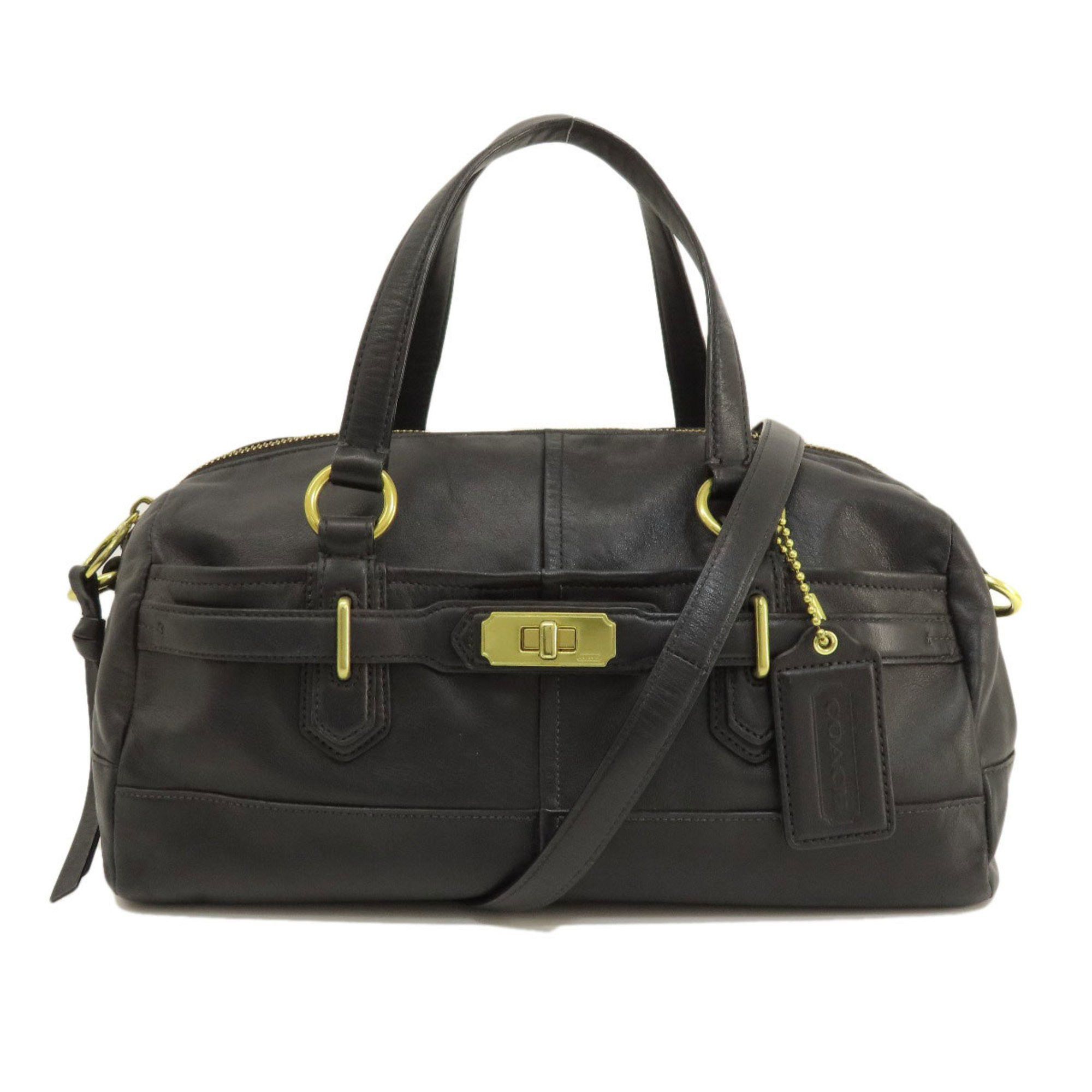 image of Coach 17803 Reese Satchel Handbag Leather Women's Coach in Black