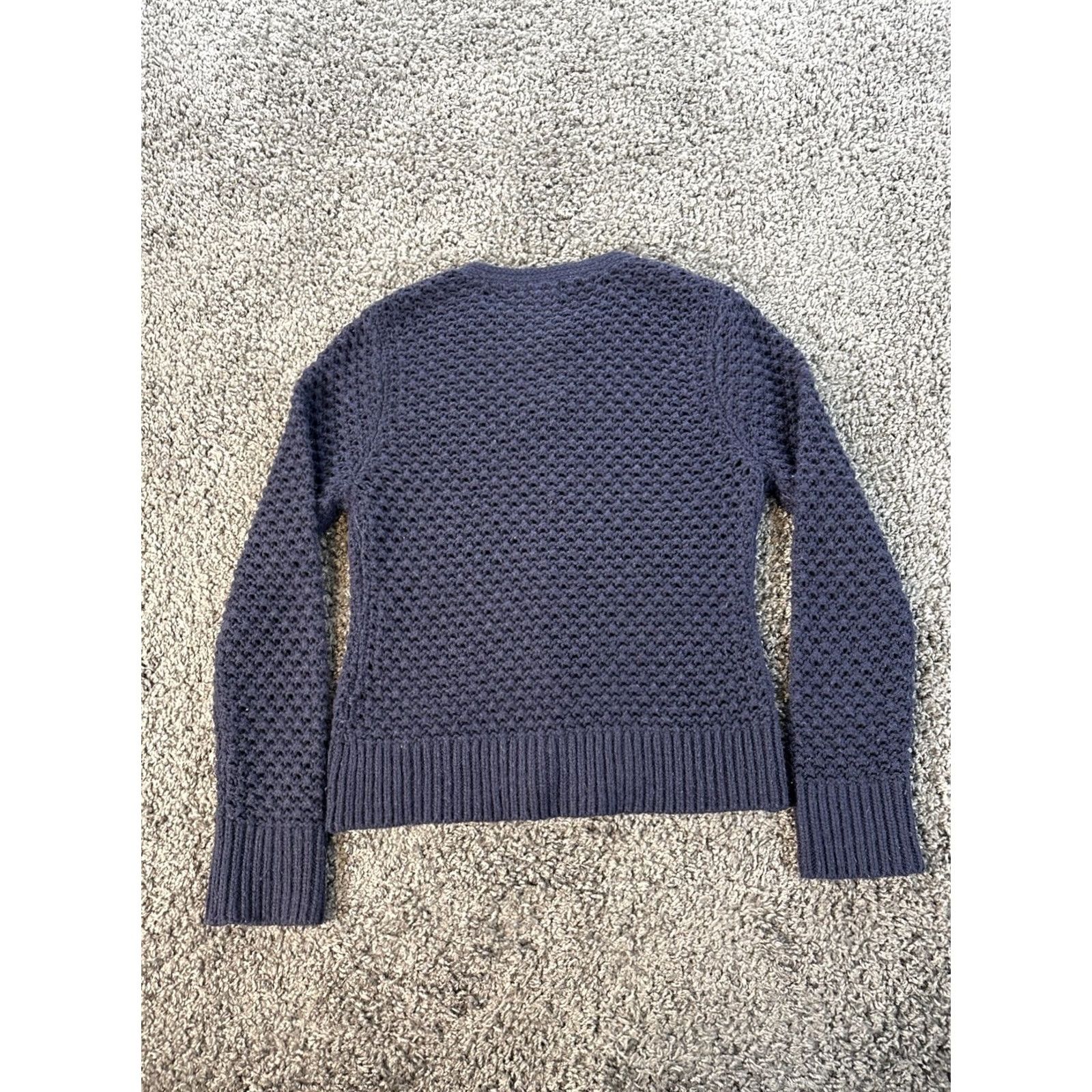 Vintage VINTAGE L.L. Bean Cardigan Sweater Womens M Wool Rabbit Hair Blend Crochet Blue Crew Neck 90s Preppy Womens Size M / US 6-8 / IT 42-44 - 5 Thumbnail