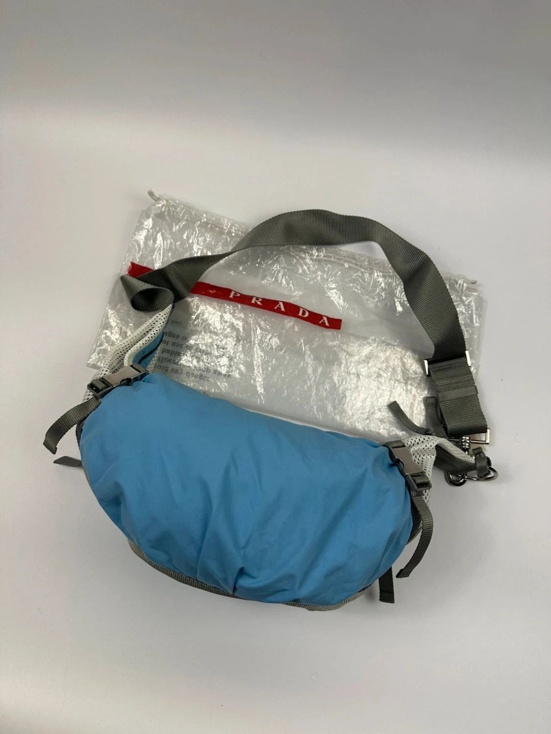 Prada Prada Sport 00´s Mesh Sky Blue Sling Bag Size ONE SIZE - 4 Thumbnail