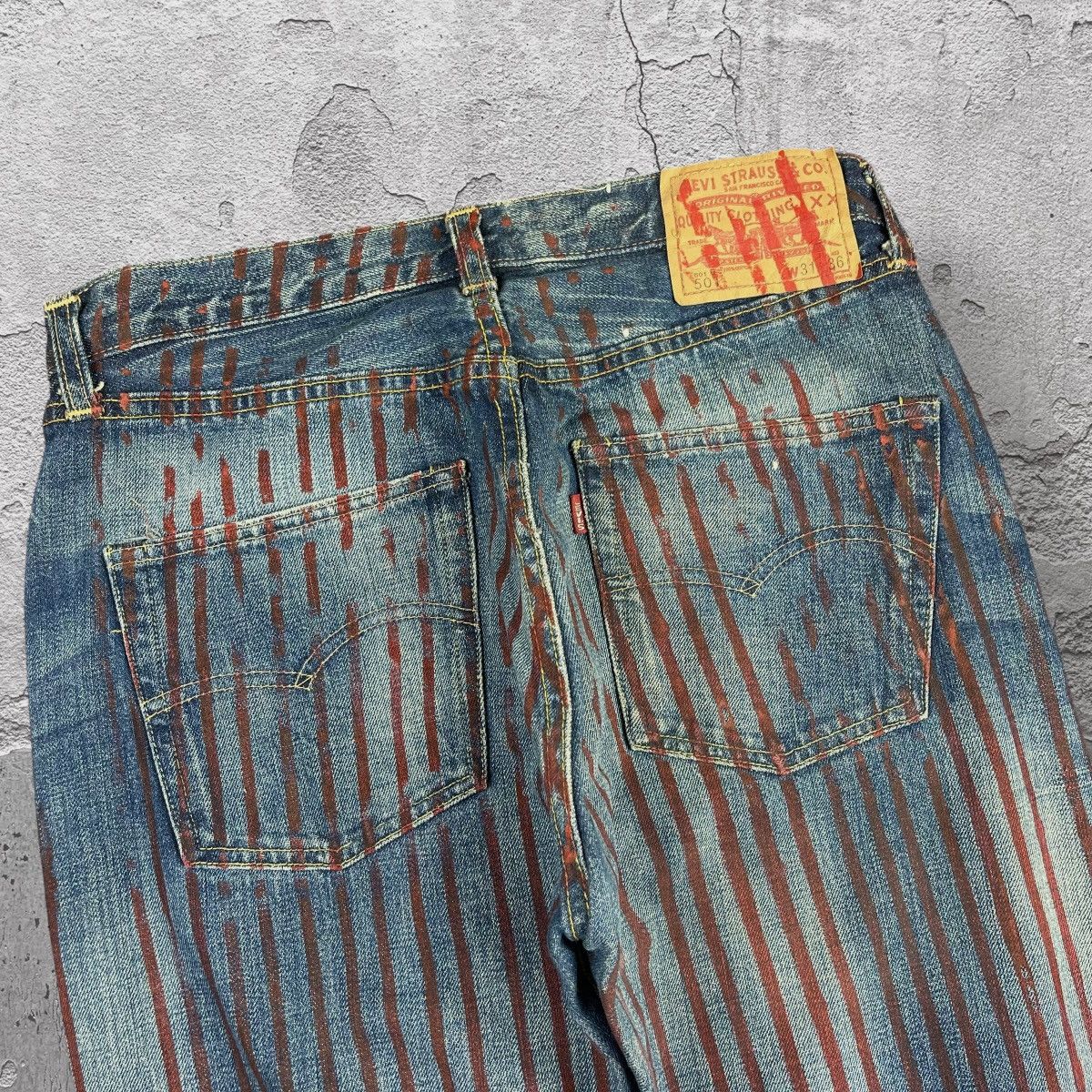 LVC × Levi's Vintage Clothing RARE!! VINTAGE LEVIS 501xx BIG E LVC BOTTOM 555 USA Size US 30 / EU 46 - 11 Thumbnail